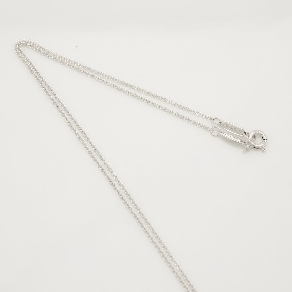 Tiffany & Co. Aquamarine Peretti Open Heart Necklace Sterling Silver 925