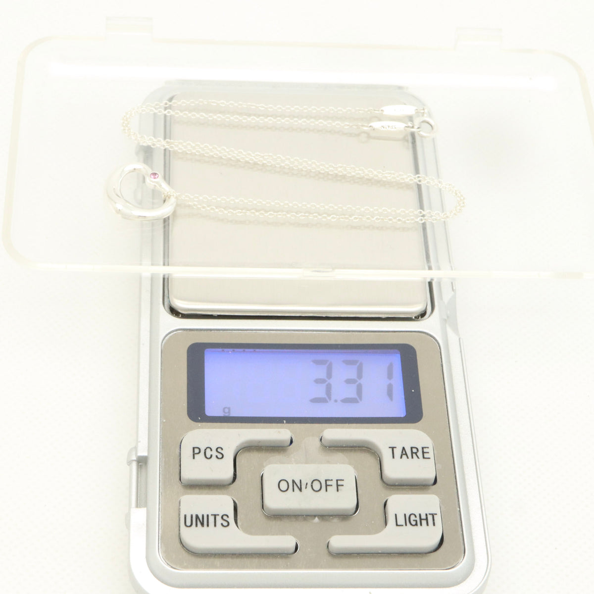 TIFFANY&Co. オープンハート 1P ピンク サファイア エルサペレッティ ネックレス AG925
