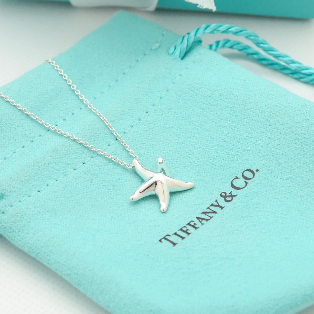 Tiffany & Co. Starfish Pendant Necklace Sterling Silve 925