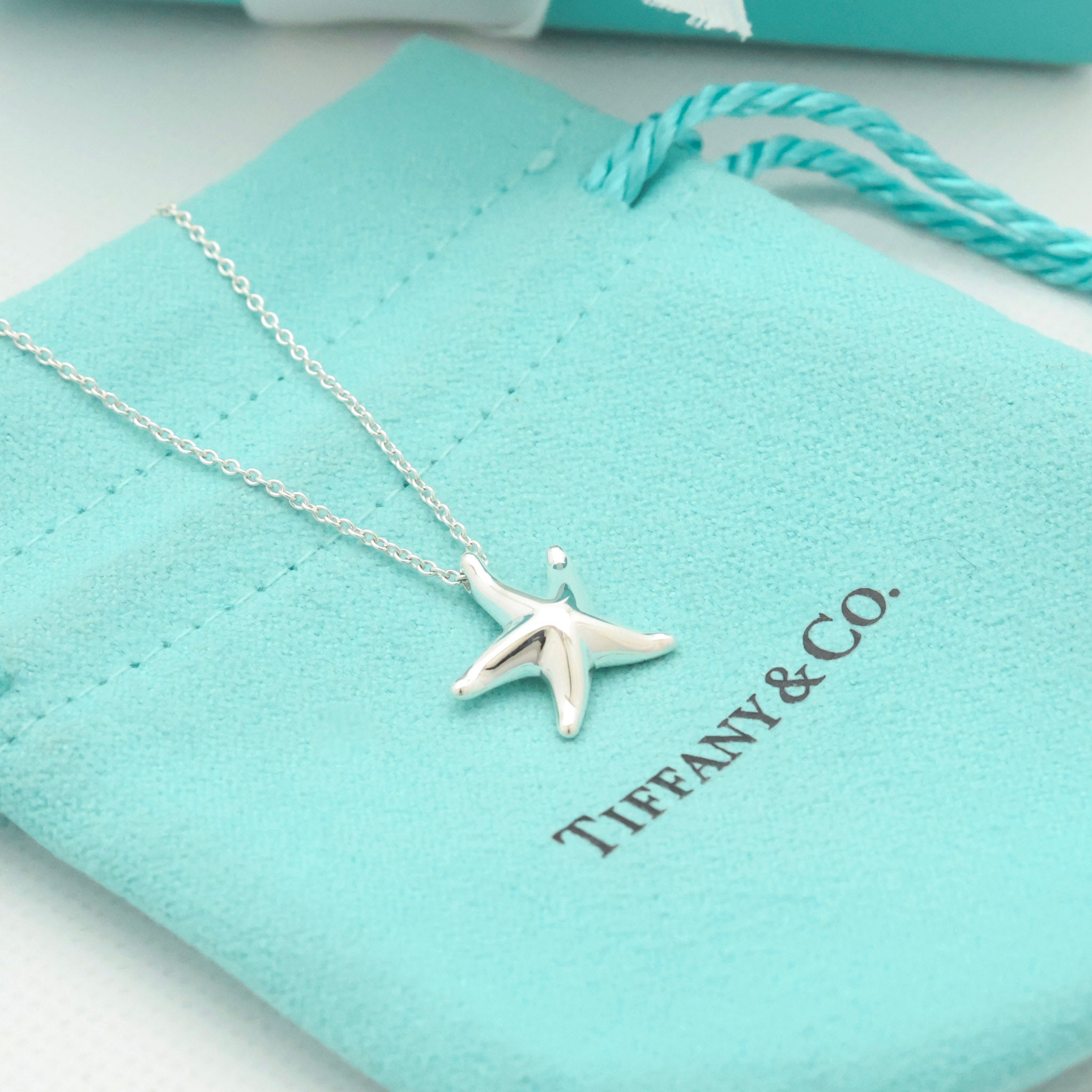Tiffany & Co. Starfish Pendant Necklace Sterling Silve 925