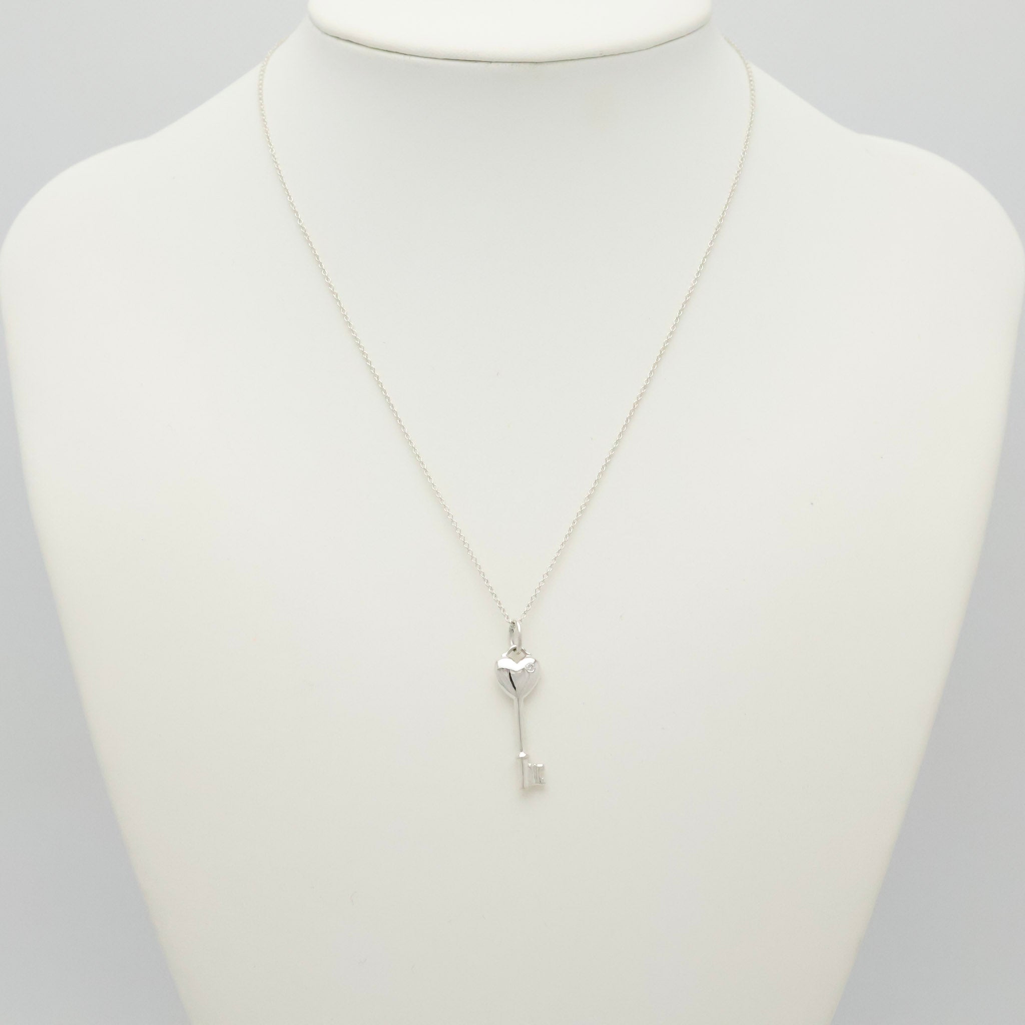 TIFFANY&Co. ハート キー 1P ダイヤモンド ネックレス AG925