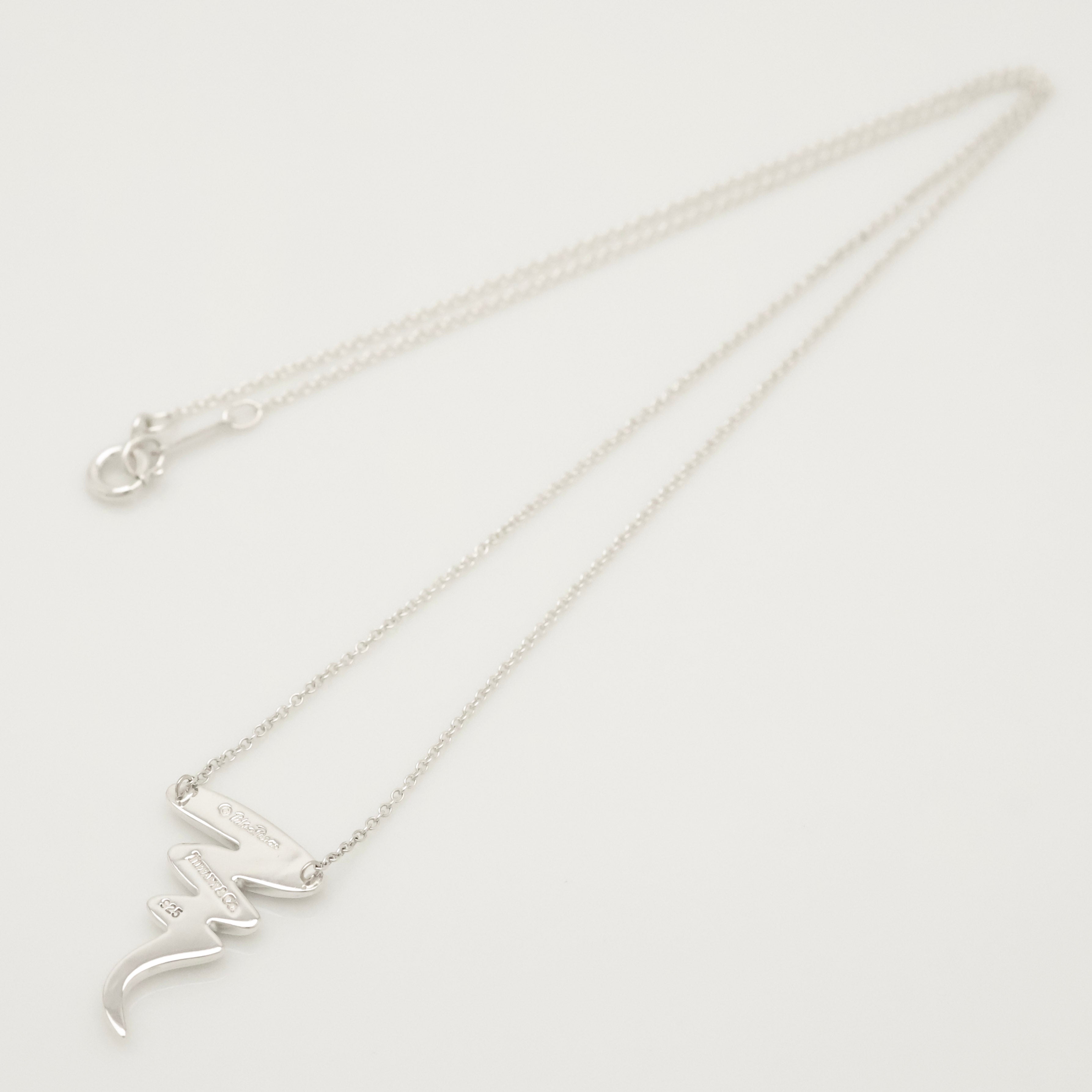 Tiffany & Co. Picasso Scribble Zig Zag Necklace Sterling Silver 925