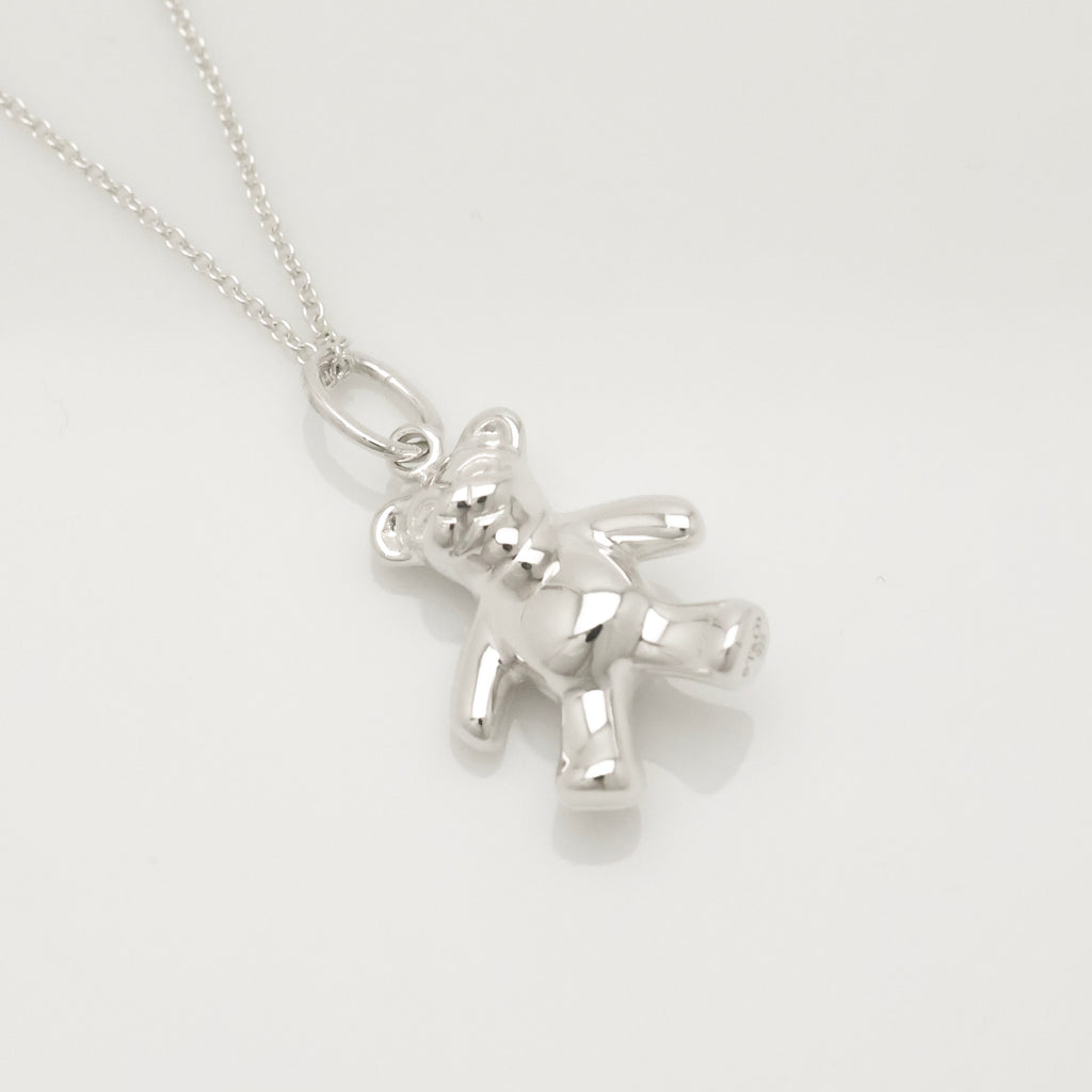 Tiffany & Co. Teddy Bear Pendant Necklace Sterling Silver 925 