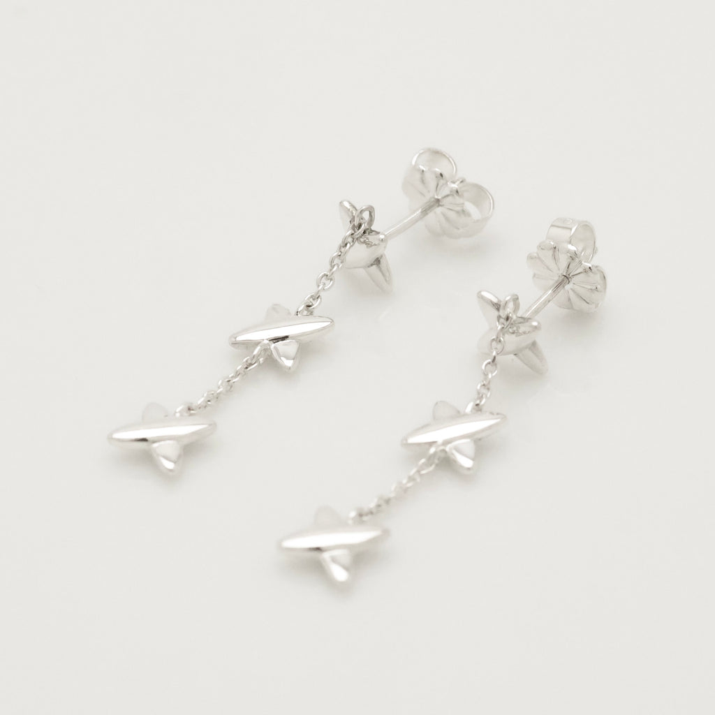 Tiffany & Co Elsa Peretti Open Heart Drop Dangle Earrings Sterling Silver 925