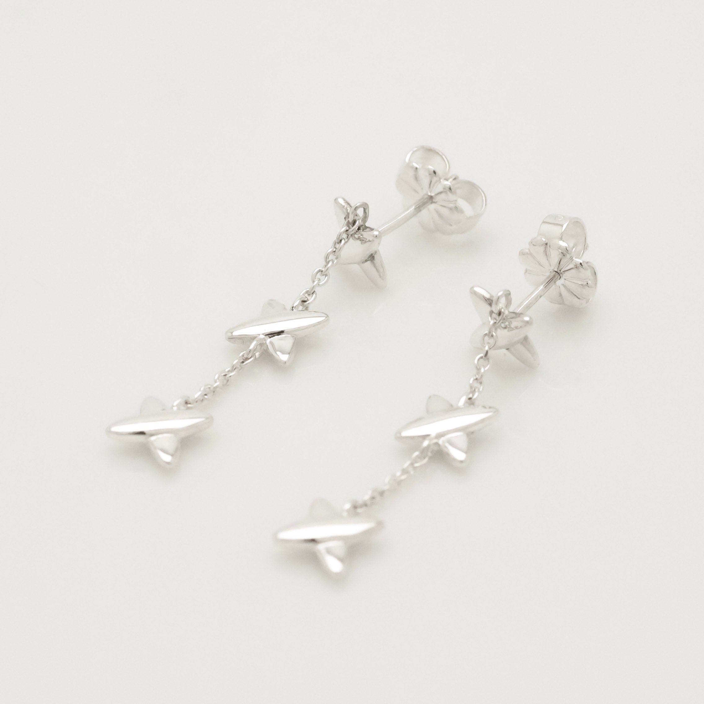 Tiffany & Co Elsa Peretti Open Heart Drop Dangle Earrings Sterling Silver 925