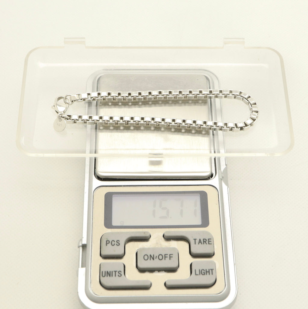 Tiffany & Co. Venetian Square Link Chain Bracelet  Sterling Silver 925