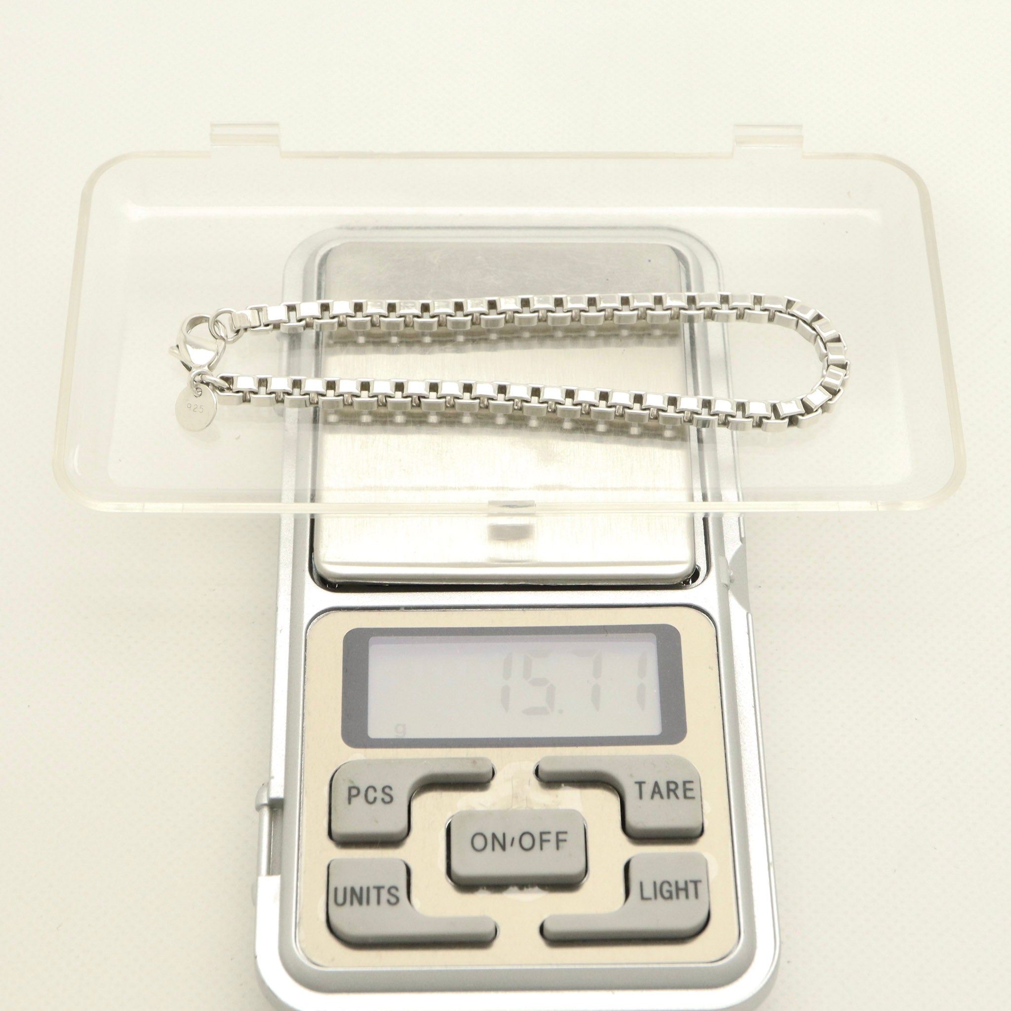 Tiffany & Co. Venetian Square Link Chain Bracelet  Sterling Silver 925