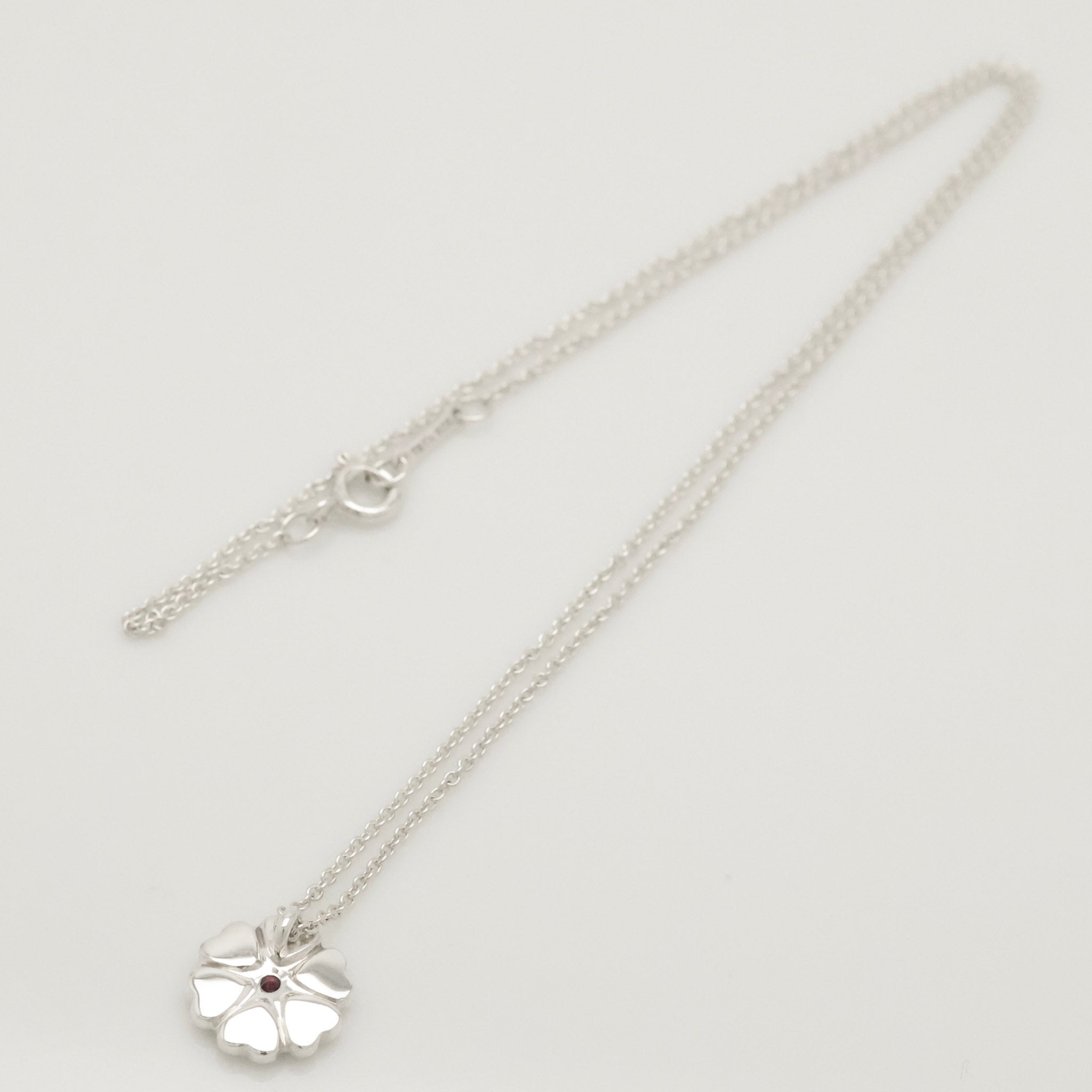 Tiffany & Co. Crown of Heart Pink Sapphire Necklace Sterling Silver 925