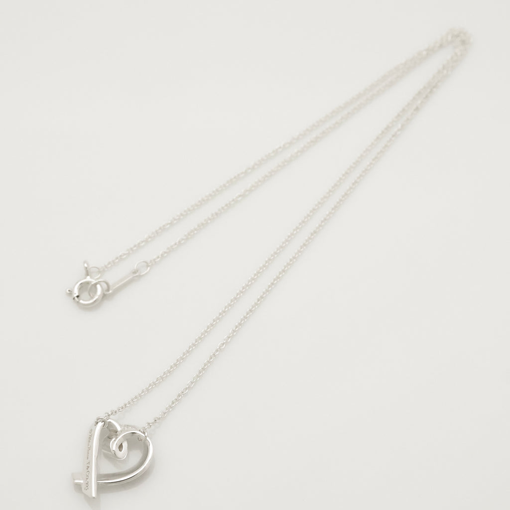TIFFANY&Co. ラビング ハート LOVE レッド エナメル パロマピカソ ネックレス AG925