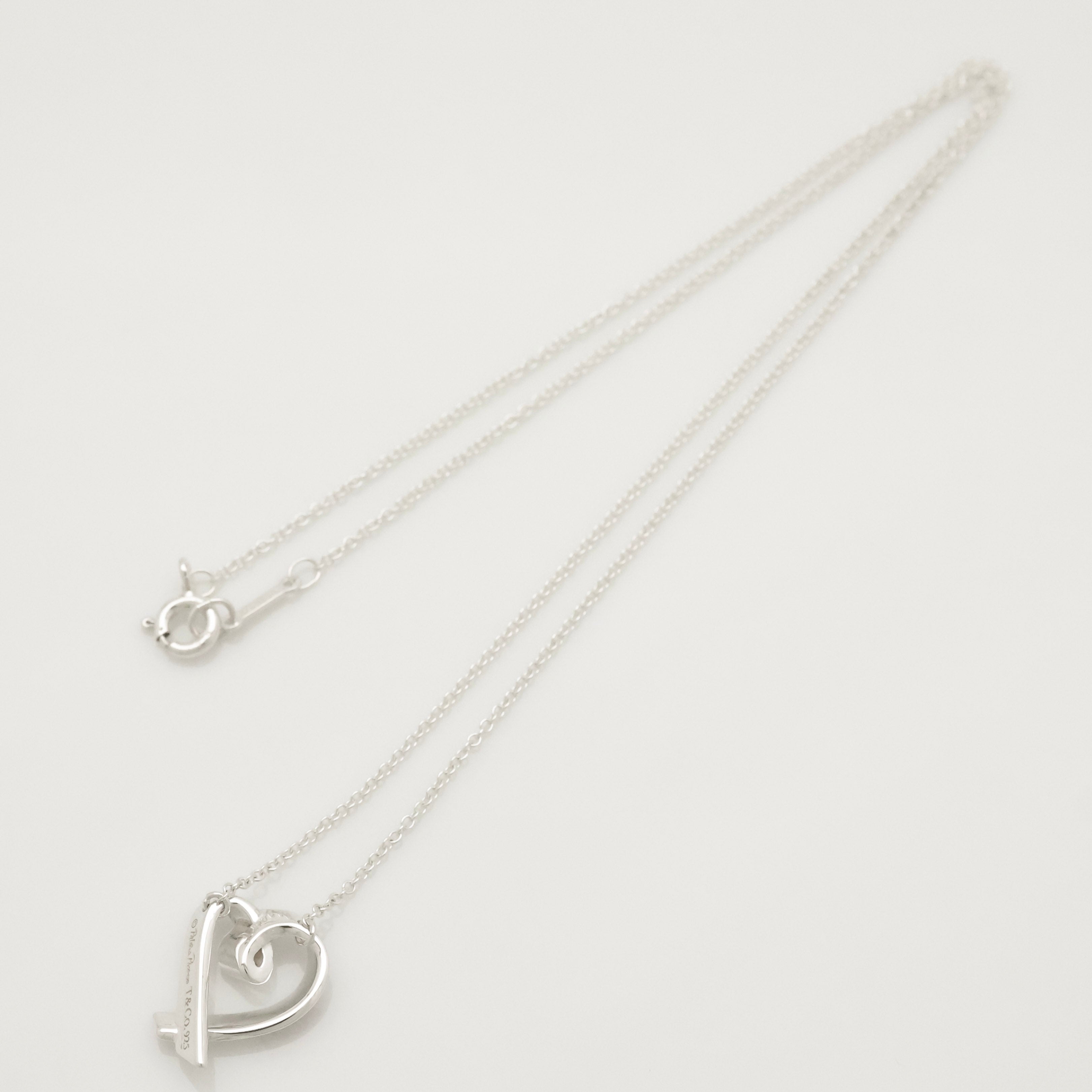 TIFFANY&Co. ラビング ハート LOVE レッド エナメル パロマピカソ ネックレス AG925