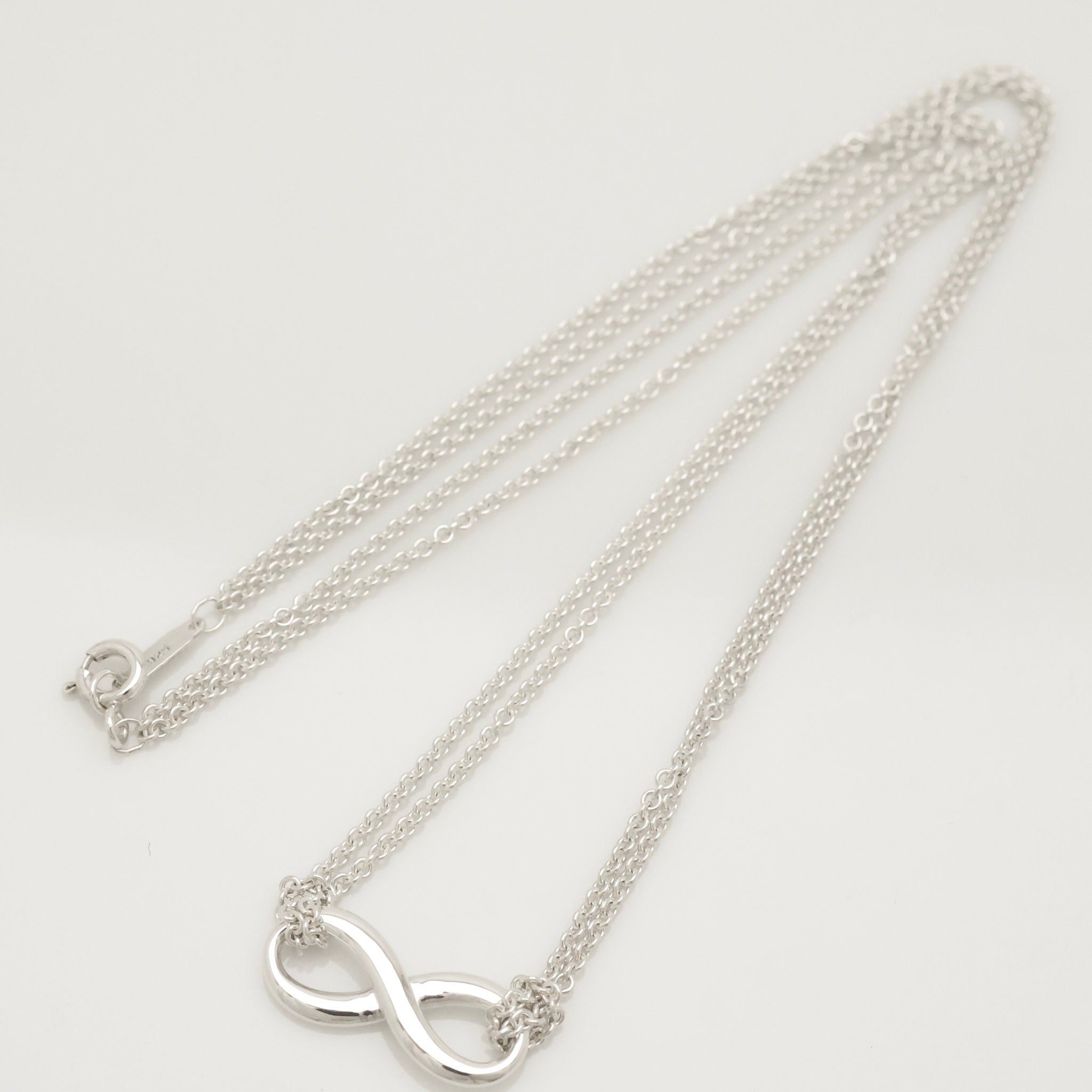 Tiffany & Co. Infinity Double Chain Necklace Sterling Silver 925