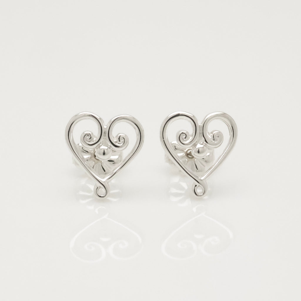 Tiffany & Co. Venezia Goldoni Heart Stud Earrings Sterling Silver 925