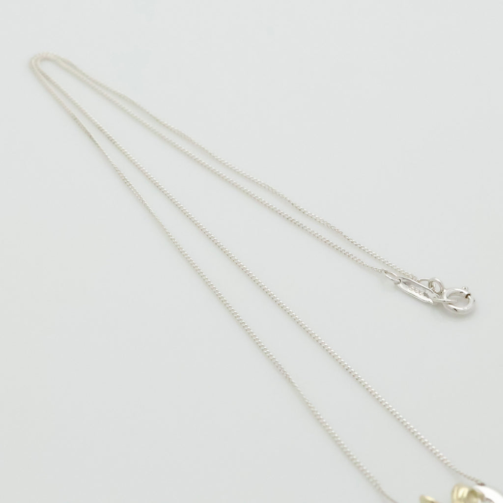 TIFFANY&Co. ハート リボン コンビ ネックレス AG925 AU750