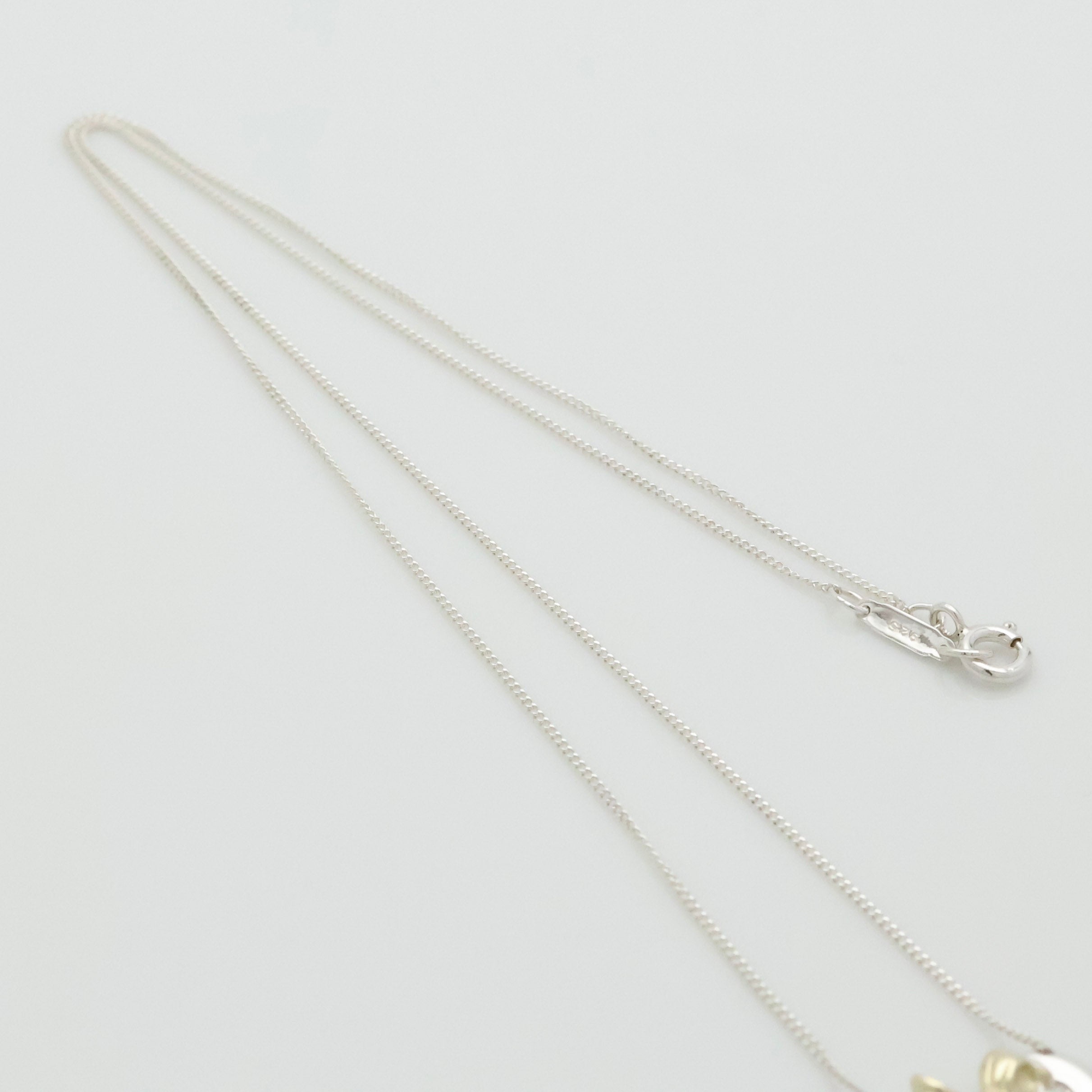 TIFFANY&Co. ハート リボン コンビ ネックレス AG925 AU750