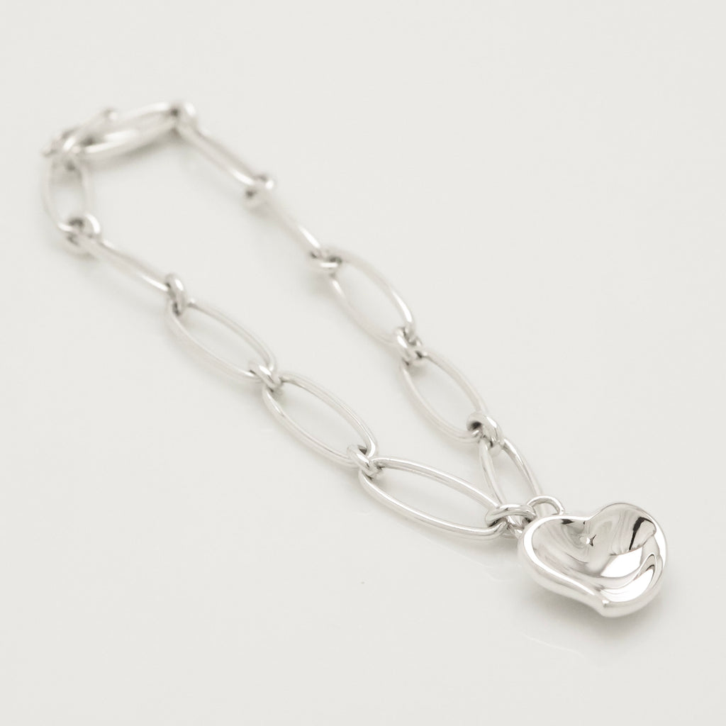 Tiffany & Co. Peretti Curved Full Heart Bracelet Sterling Silver 925