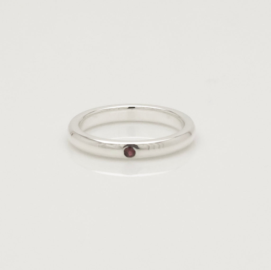 Tiffany & Co. Ruby Stacking Band Ring Sterling Silver 925
