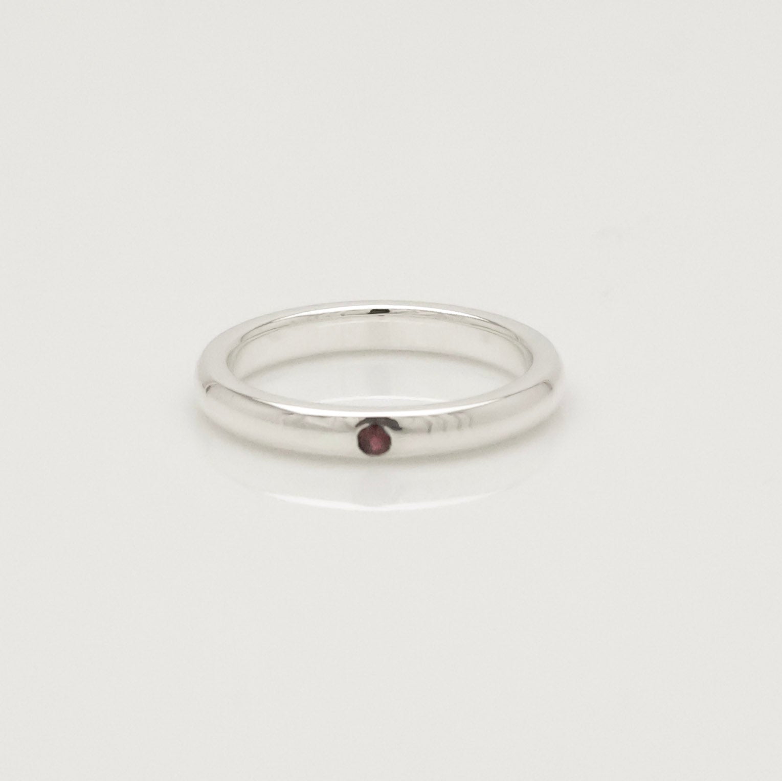 Tiffany & Co. Ruby Stacking Band Ring Sterling Silver 925