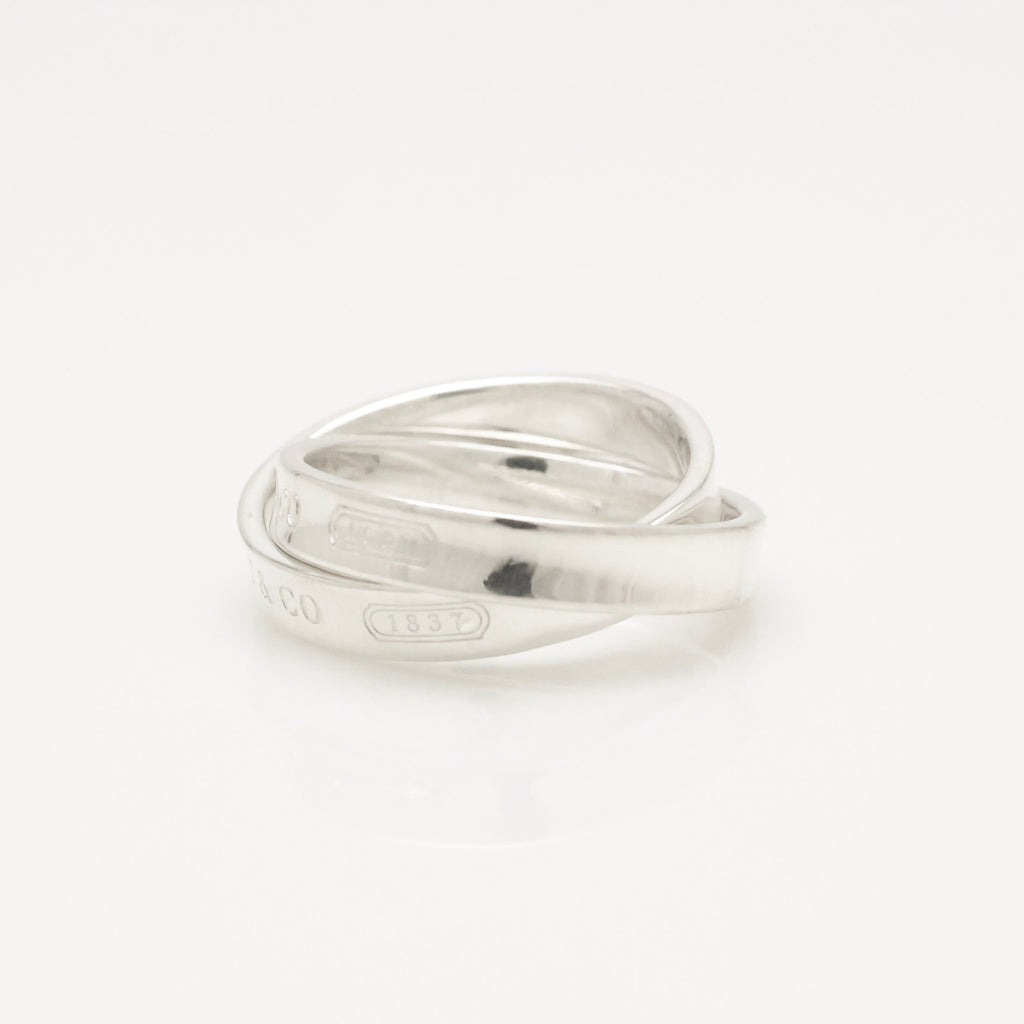 Tiffany & Co. 1837 Interlocking Circles Double Ring  Sterling Silver 925