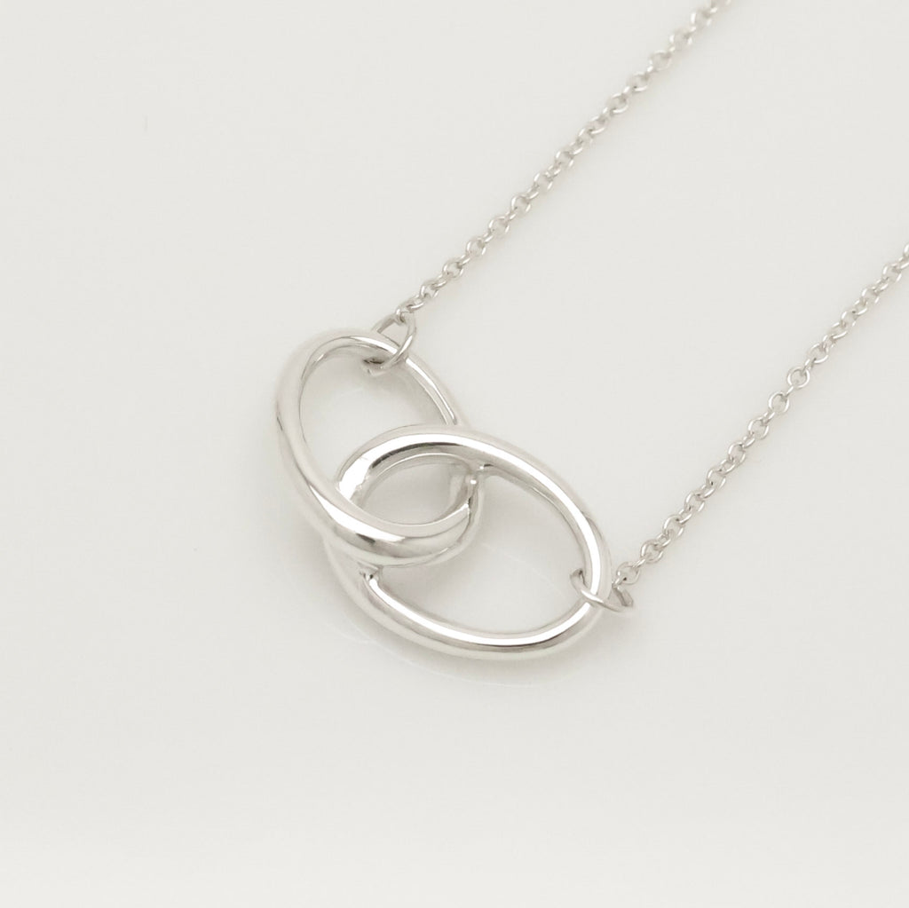  Tiffany & Co. Double Loop Necklace Pendant   Sterling Silver  925