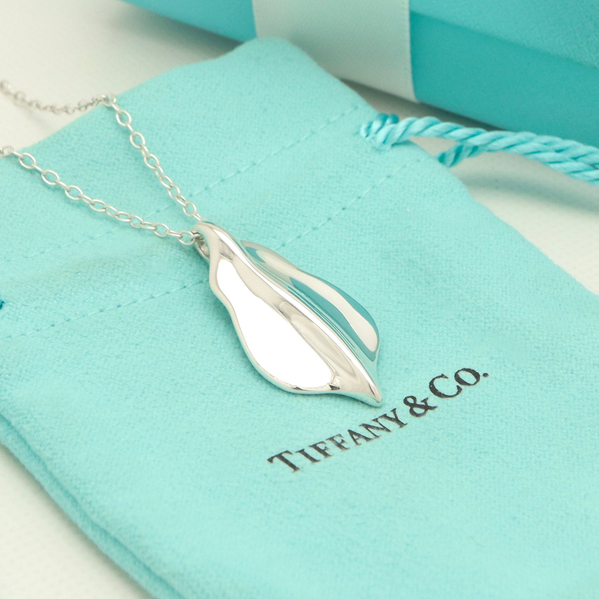 Tiffany & Co. Leaf Necklace Pendant Sterling Silver 925