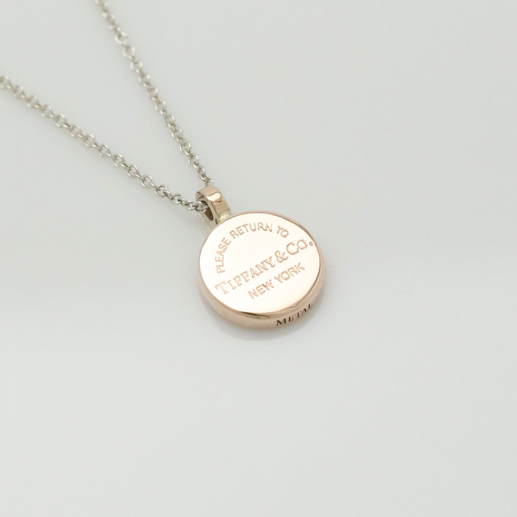 Tiffany & Co. Return to Round Necklace Rubedo & Sterling Silver 925 