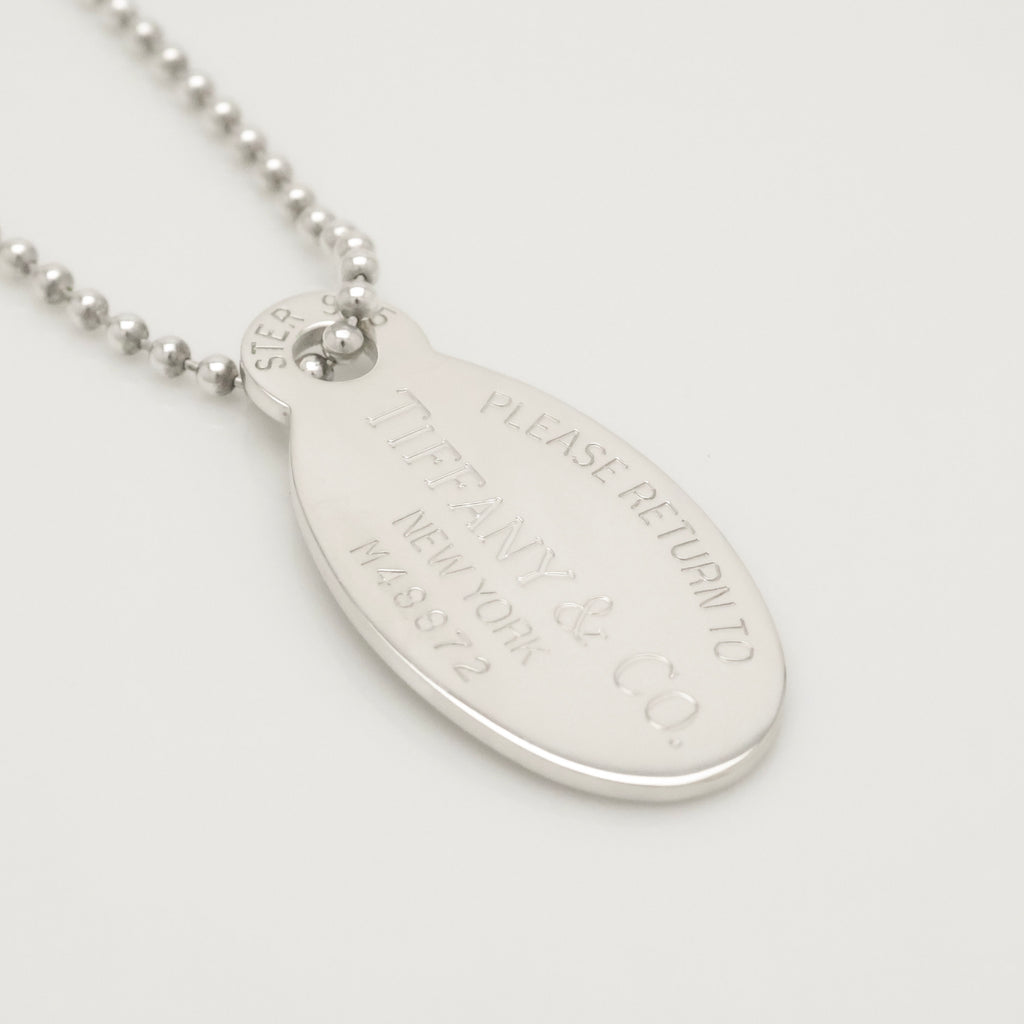 TIFFANY&Co.リターントゥ ティファニー オーバル タグ ボール チェーン ネックレス AG925