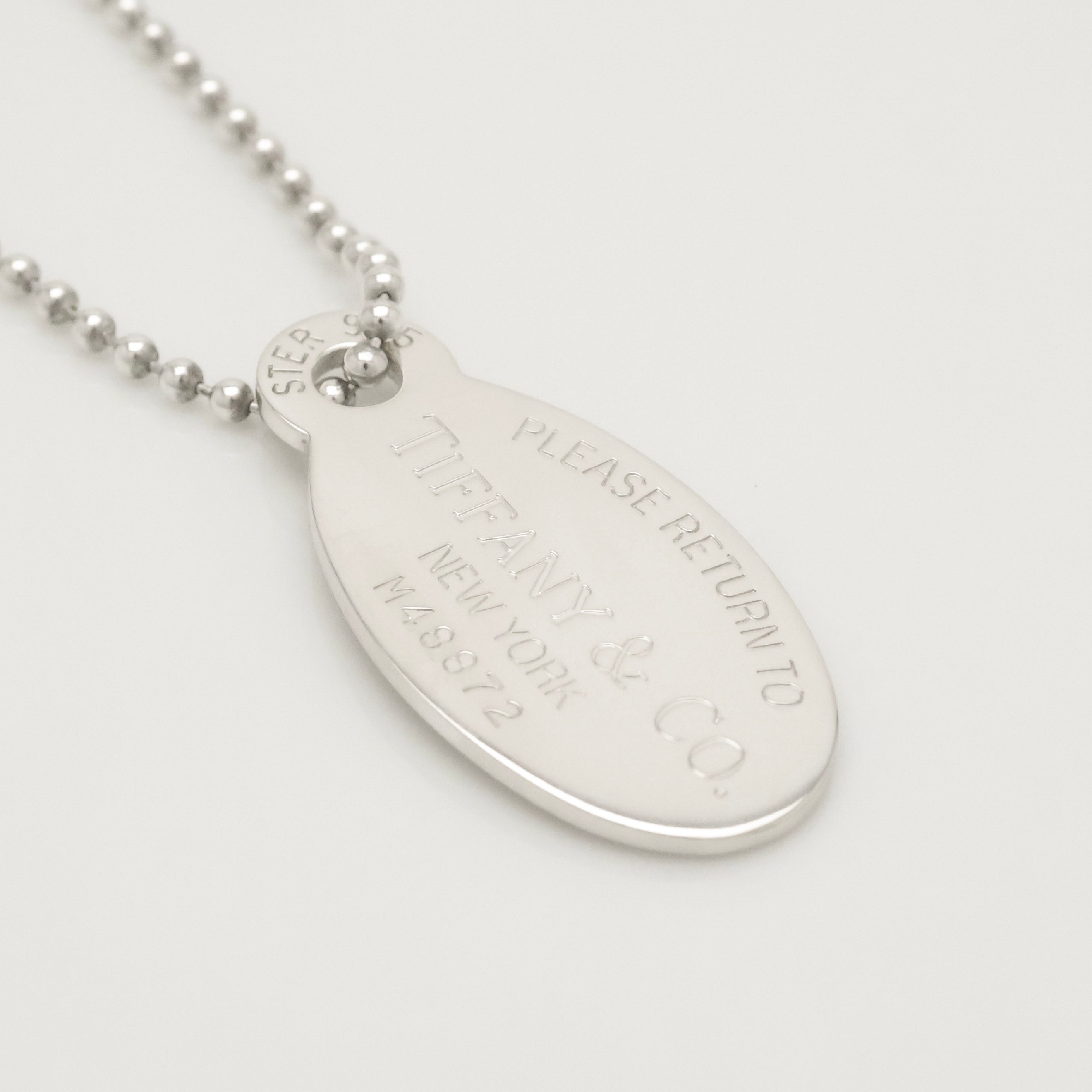 TIFFANY&Co.リターントゥ ティファニー オーバル タグ ボール チェーン ネックレス AG925