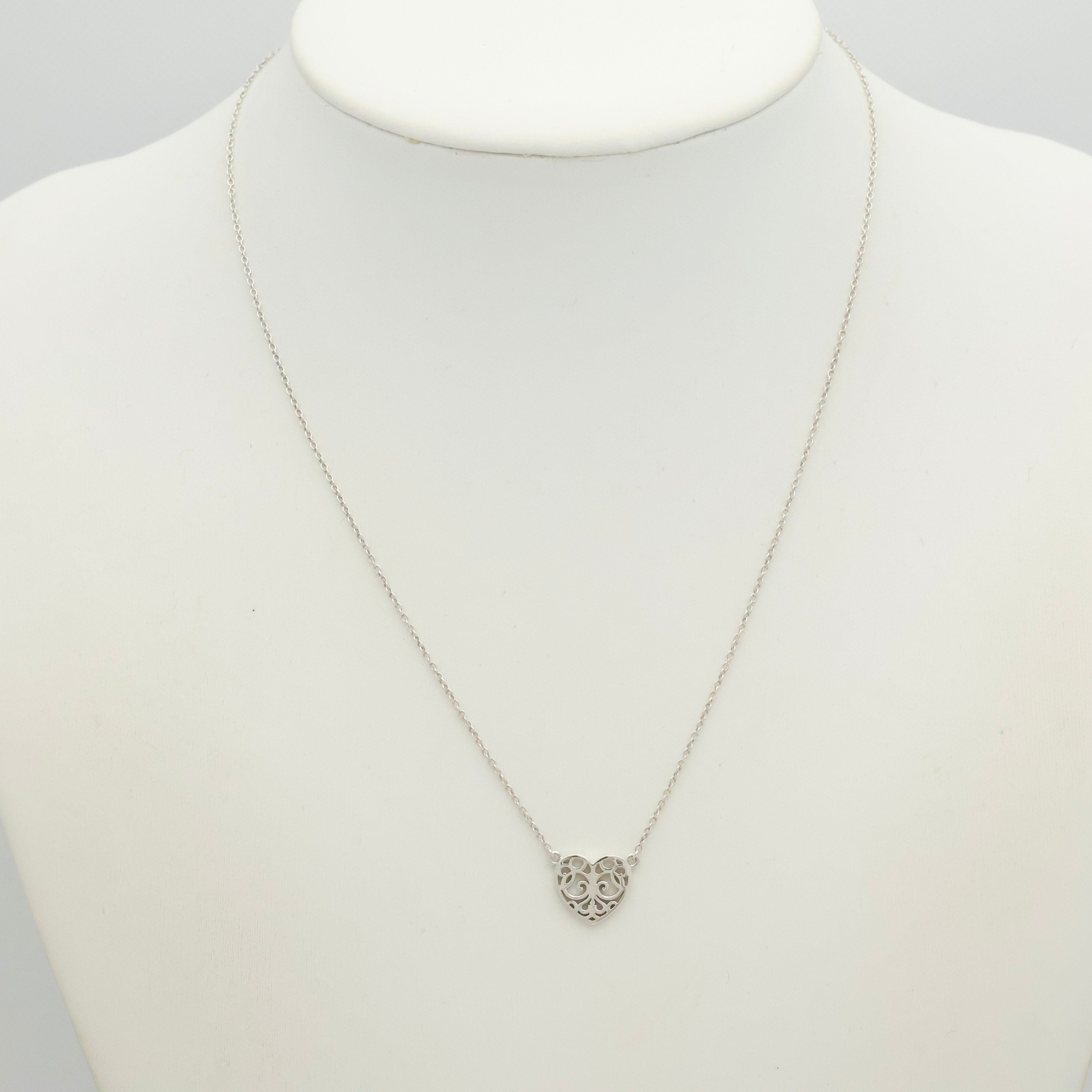 Tiffany & Co. Enchant Heart Pendant Necklace Sterling Silver 925
