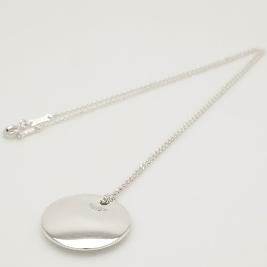 Tiffany & Co. Round Circle Disc Necklace Pendant  Sterling Silver  925