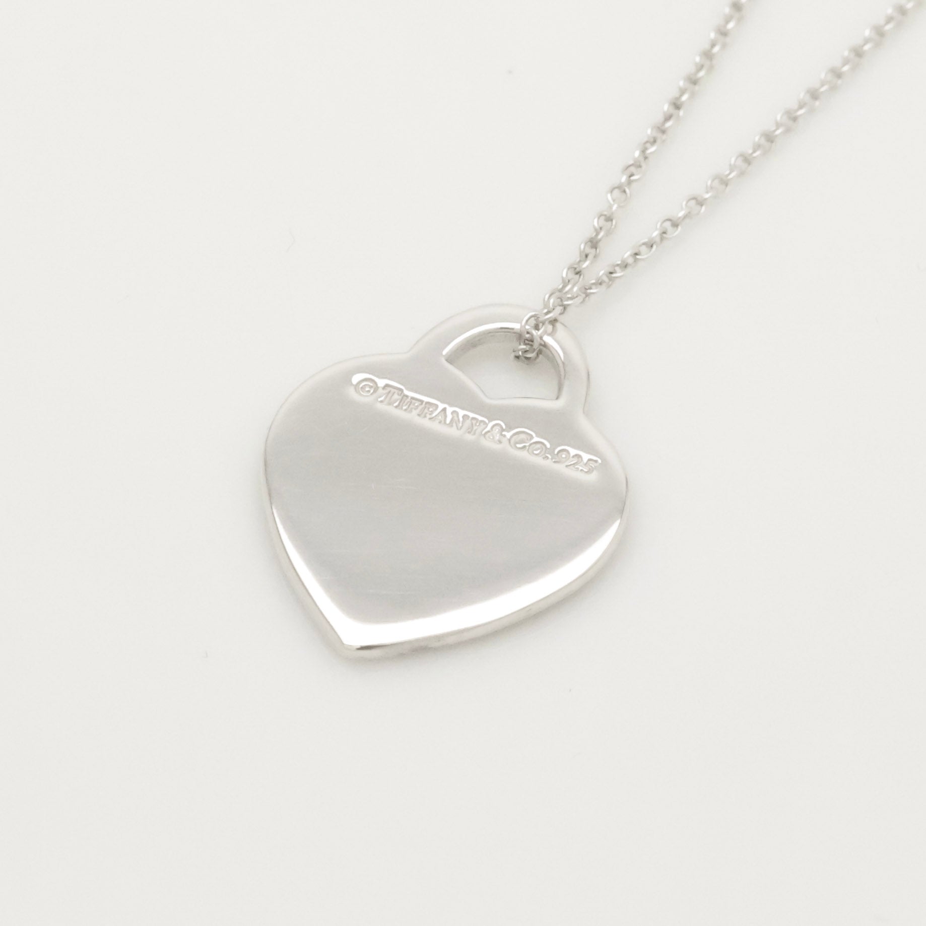 Tiffany & Co. Notes I LOVE YOU Heart Pendant Necklace Sterling Silver 925