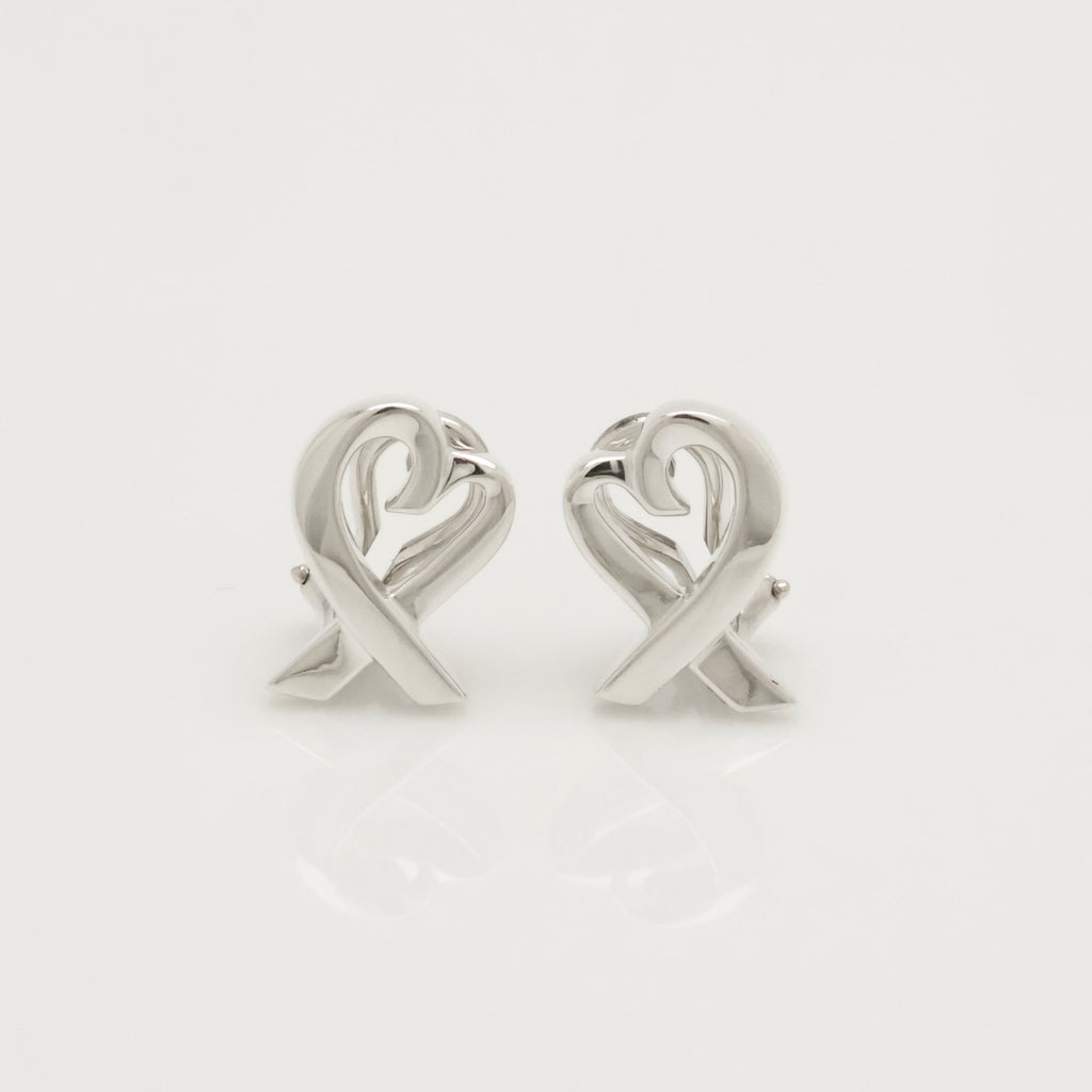 Tiffany & Co. Picasso Loving Heart Clip-On Earrings Sterling Silver 925 