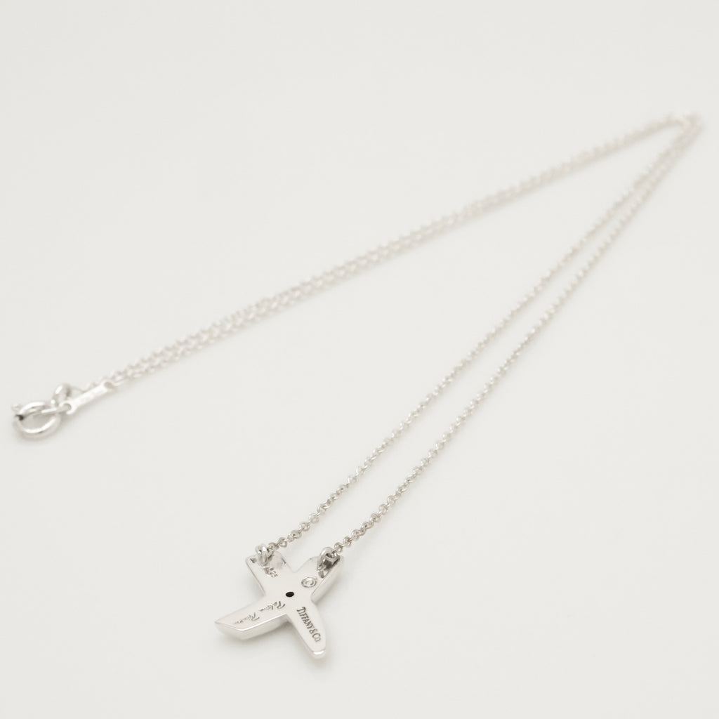 TIFFANY&Co.キス クロス 1P ダイヤモンド ネックレス AG925