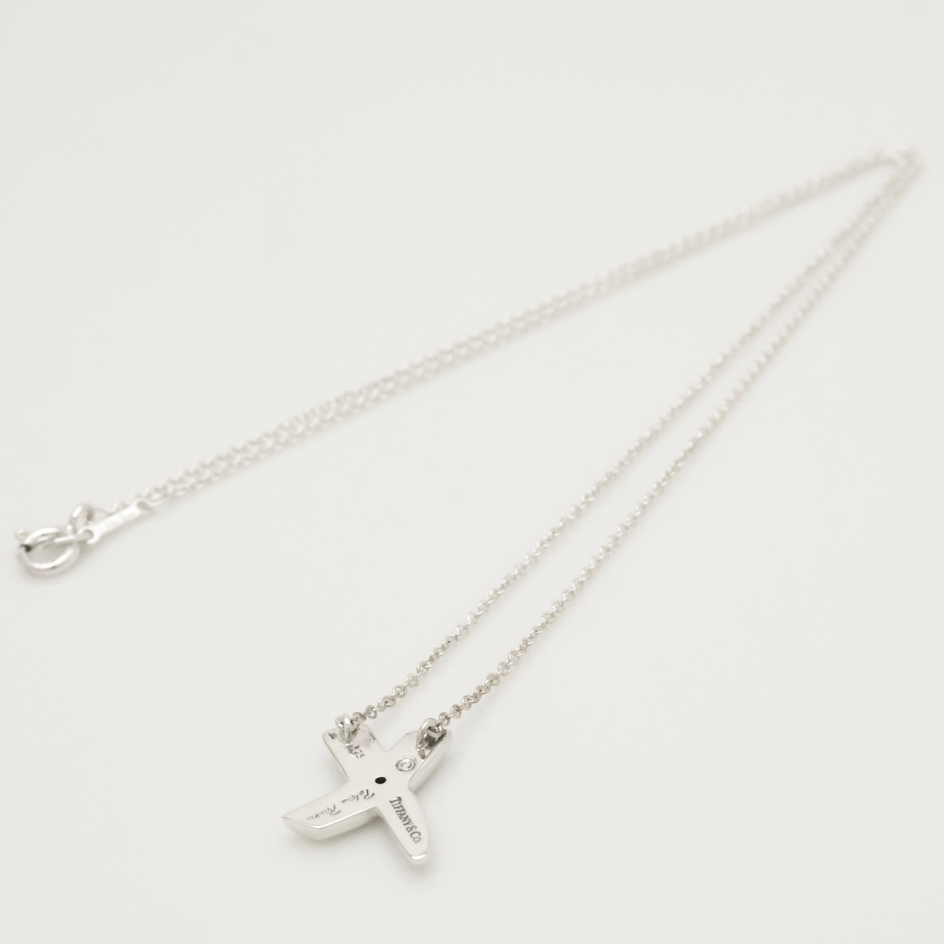 TIFFANY&Co.キス クロス 1P ダイヤモンド ネックレス AG925