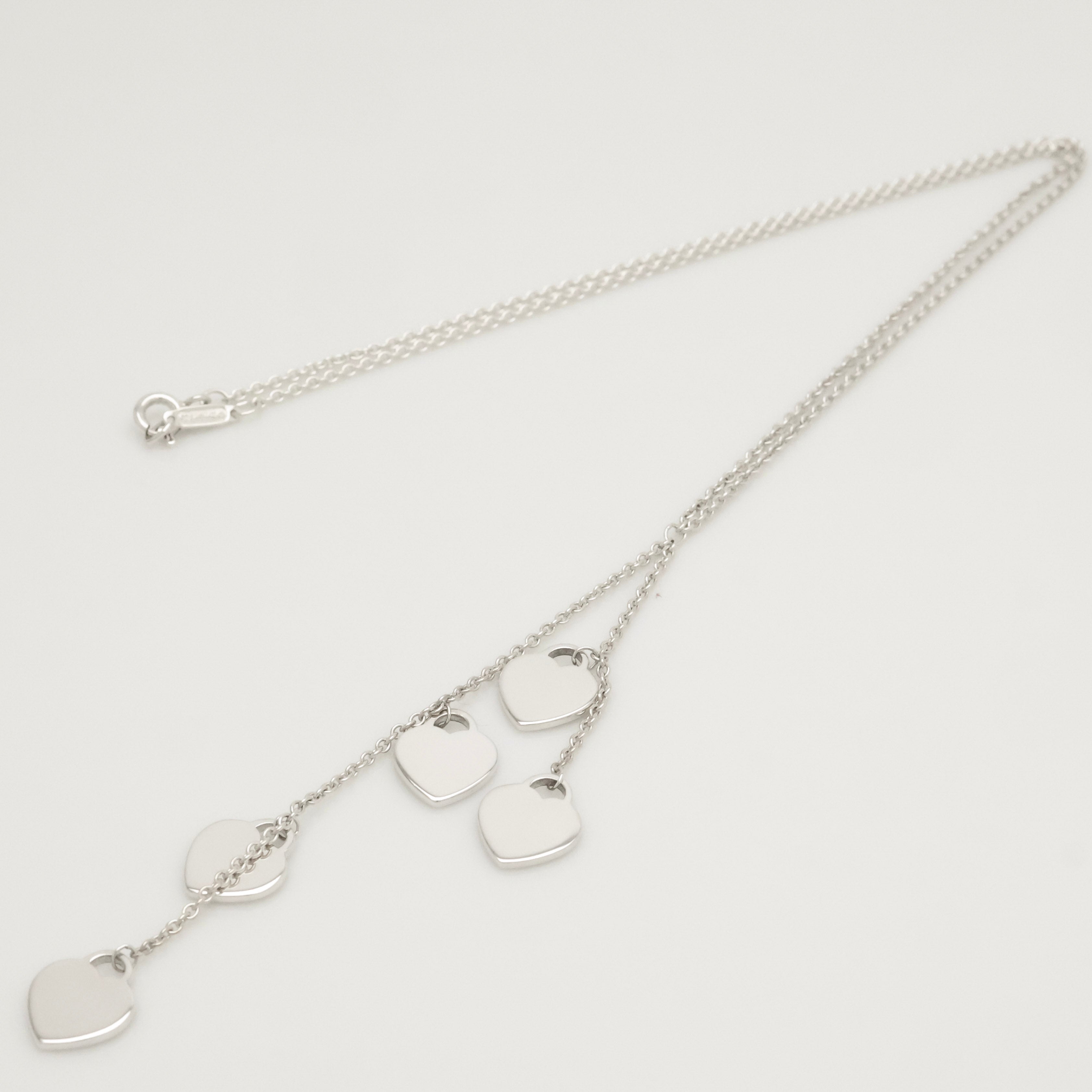 TIFFANY&Co. リターントゥ ティファニー ファイブ ハート ダク ダングル ネックレス AG925