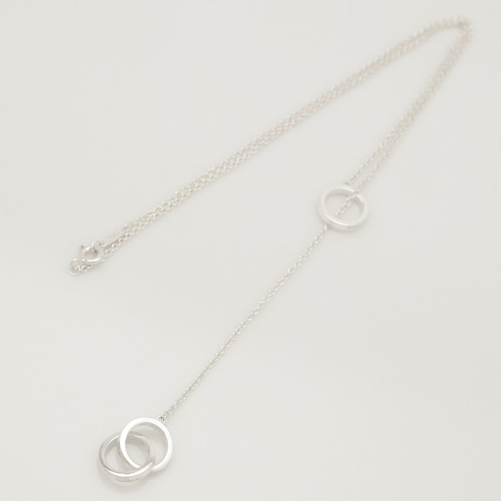 Tiffany & Co. 1837 Interlocking Circles Lariat Necklace Sterling Silver 925