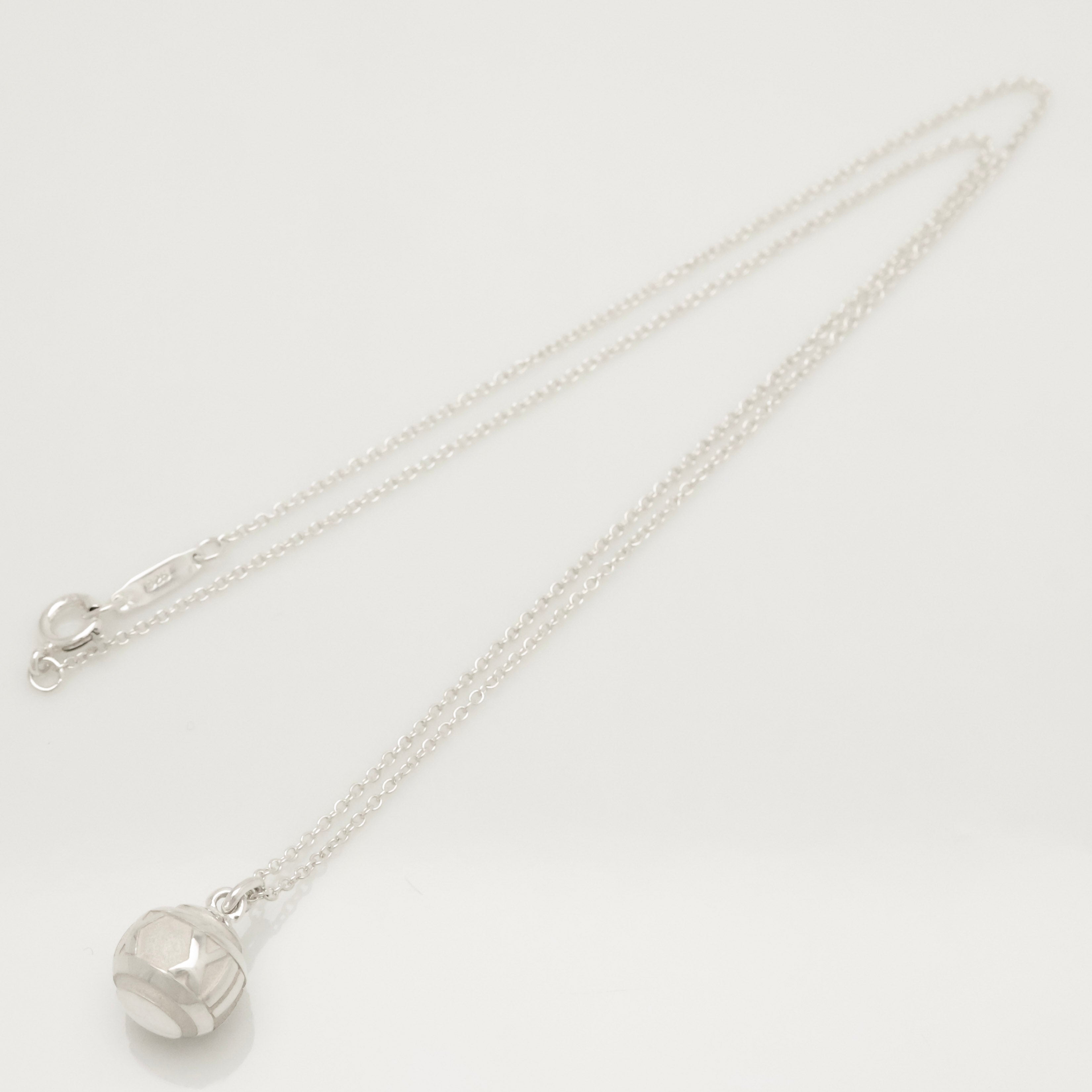 Tiffany & Co. Atlas Sphere Ball Pendant Necklace Pendant Sterling Silver 925 
