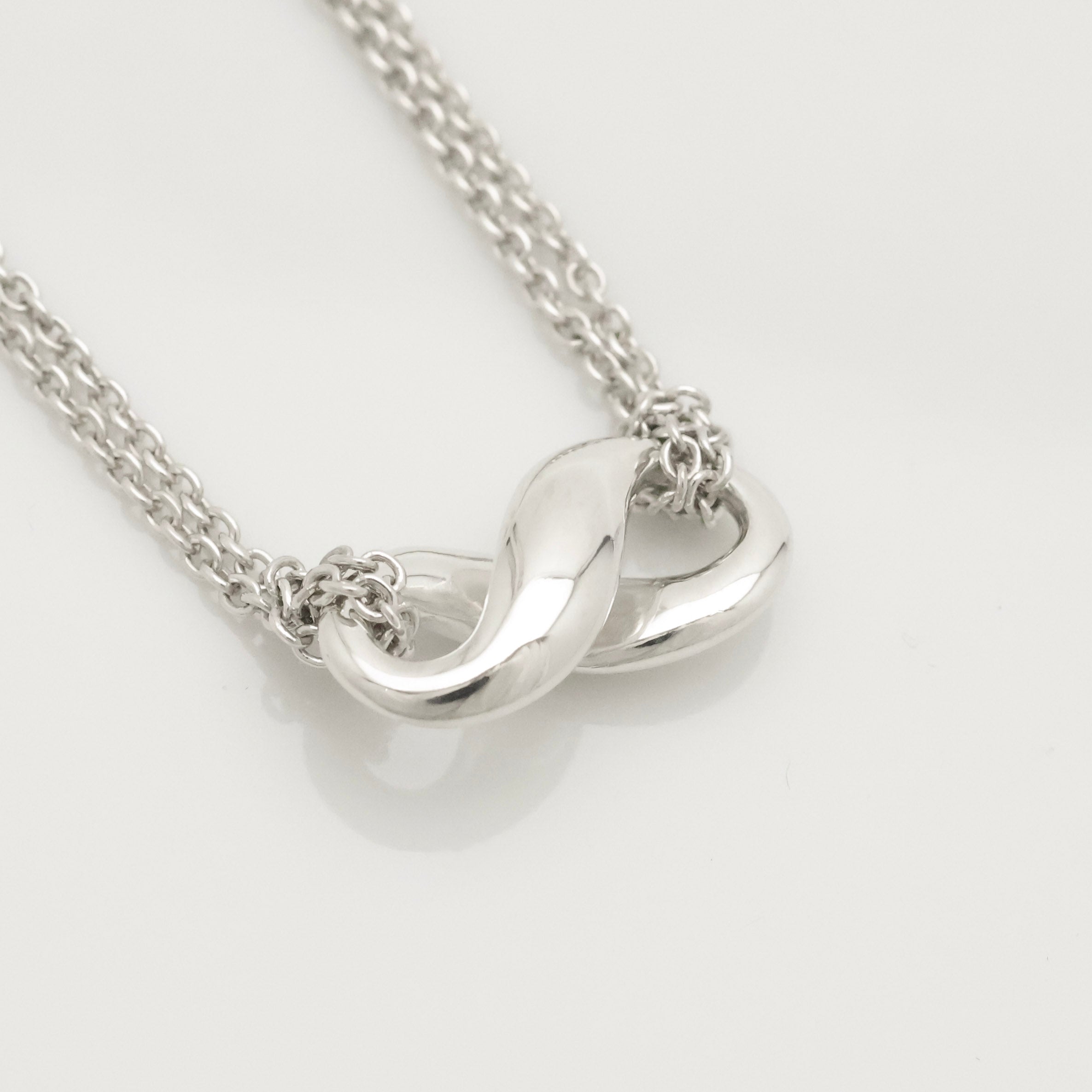 Tiffany & Co. Infinity Double Chain Necklace Sterling Silver 925