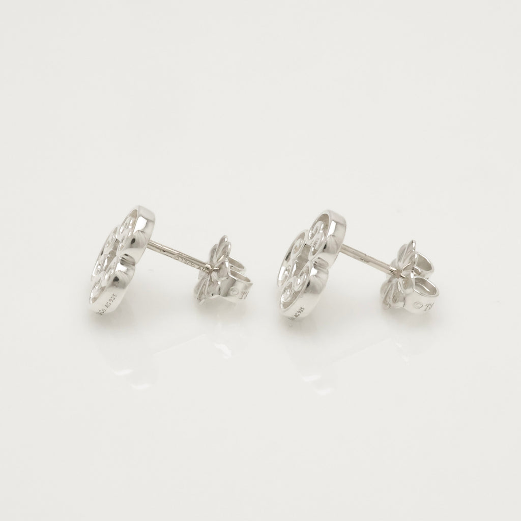 Tiffany & Co. Venezia Goldoni Triplo Stud Earrings Sterling Silver 925
