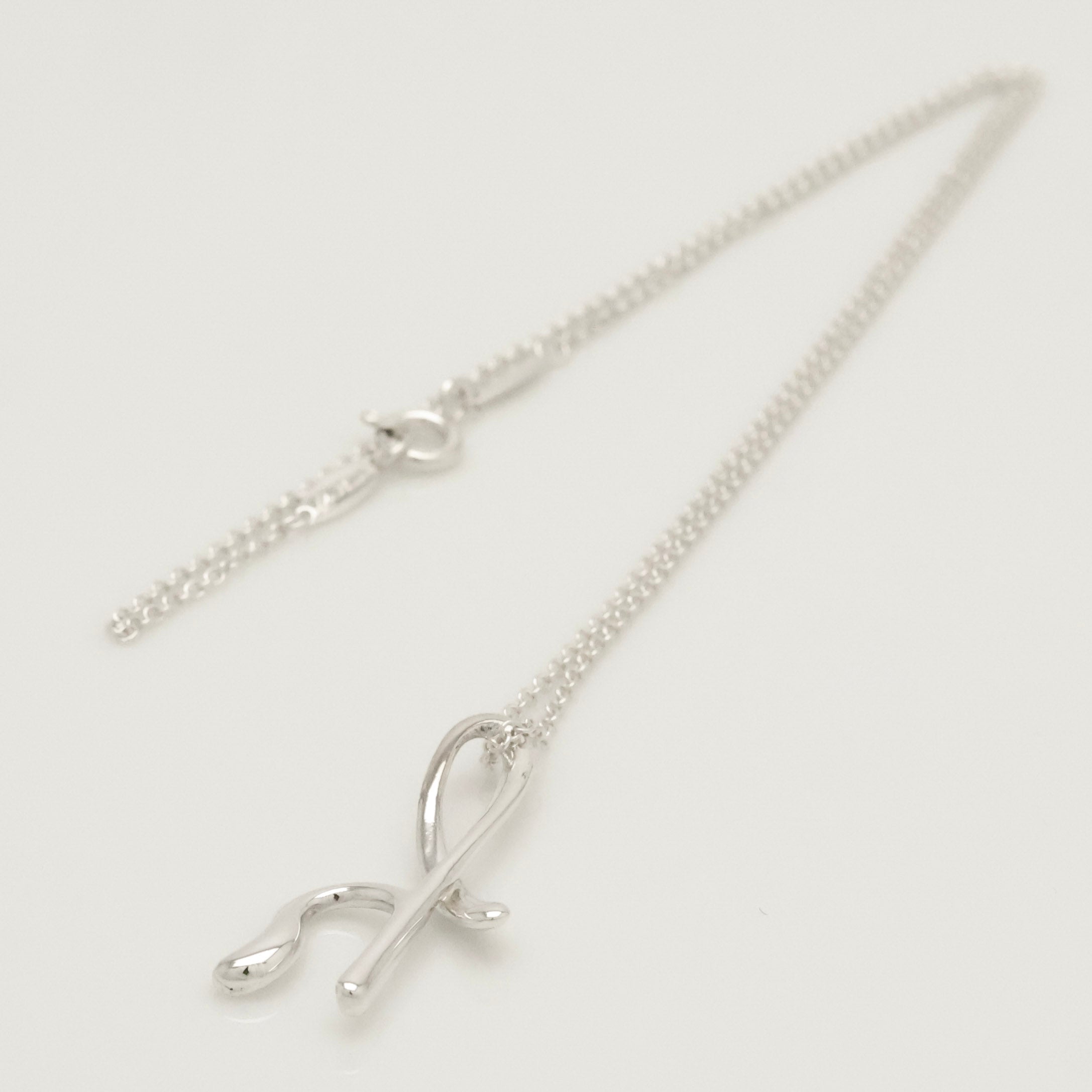 Tiffany & Co. Initial Letter "H" Pendant Necklace Sterling Silver 925
