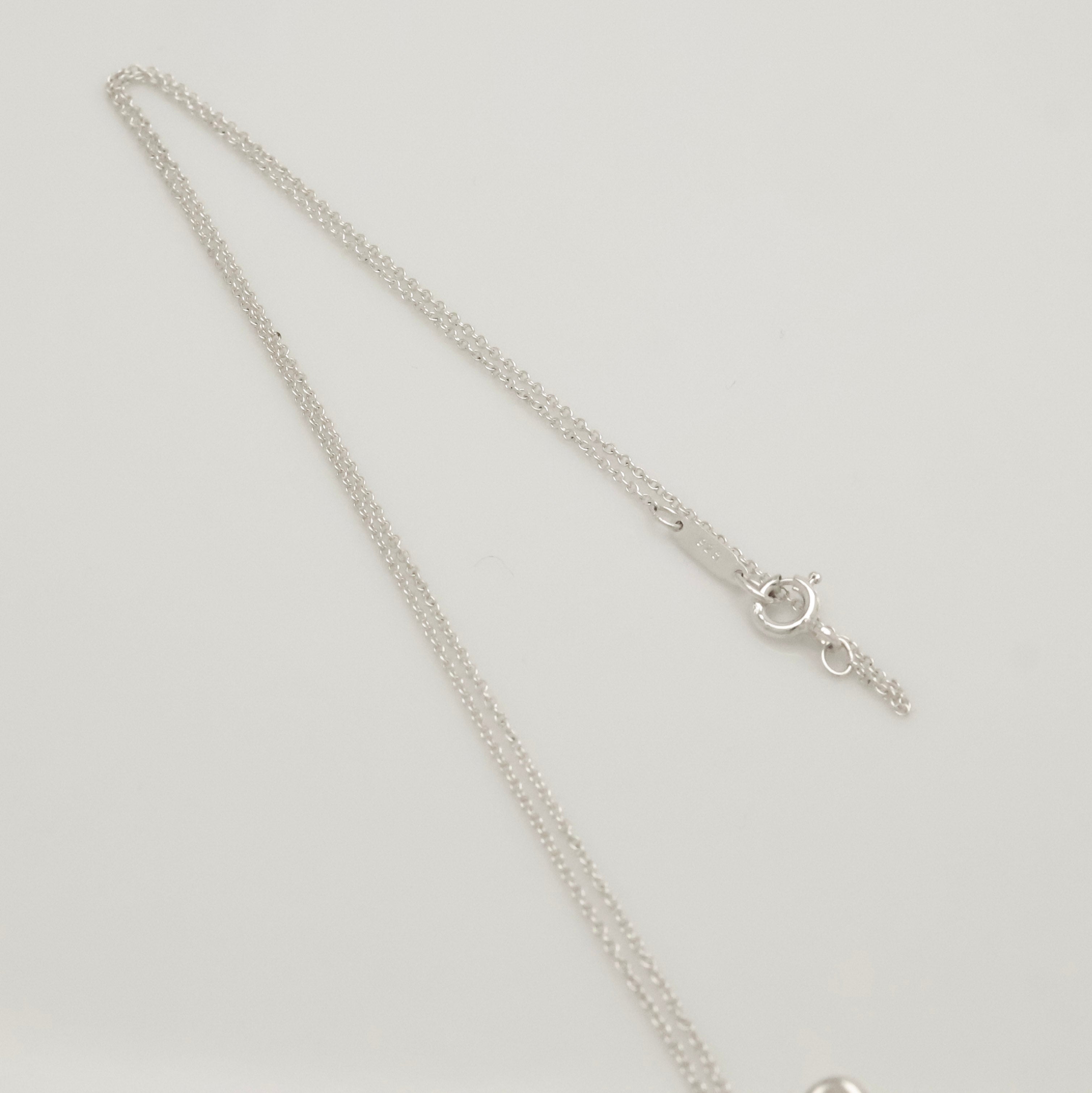 Tiffany & Co. Teddy Bear Ribbon Bow Necklace Sterling Silver 925