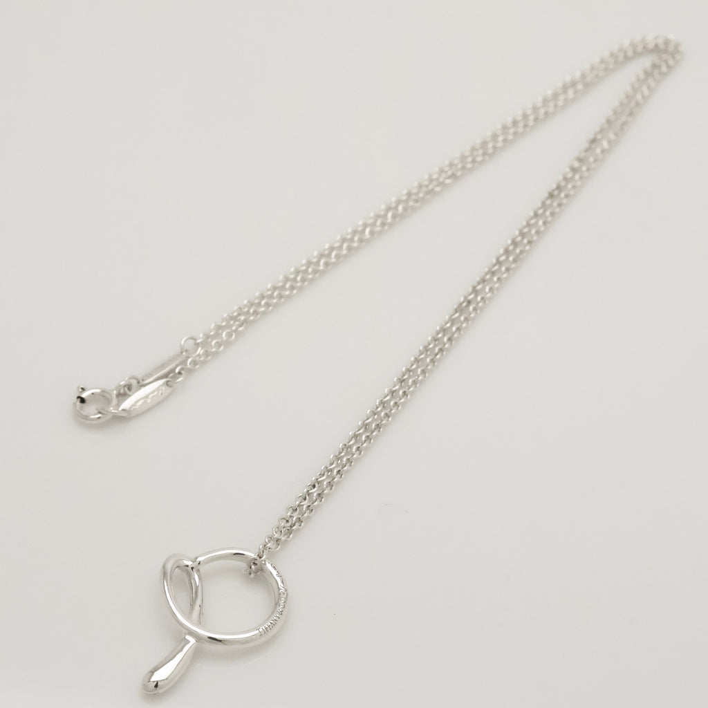 Tiffany & Co. Initial Letter "A" Pendant Necklace Sterling Silver 925