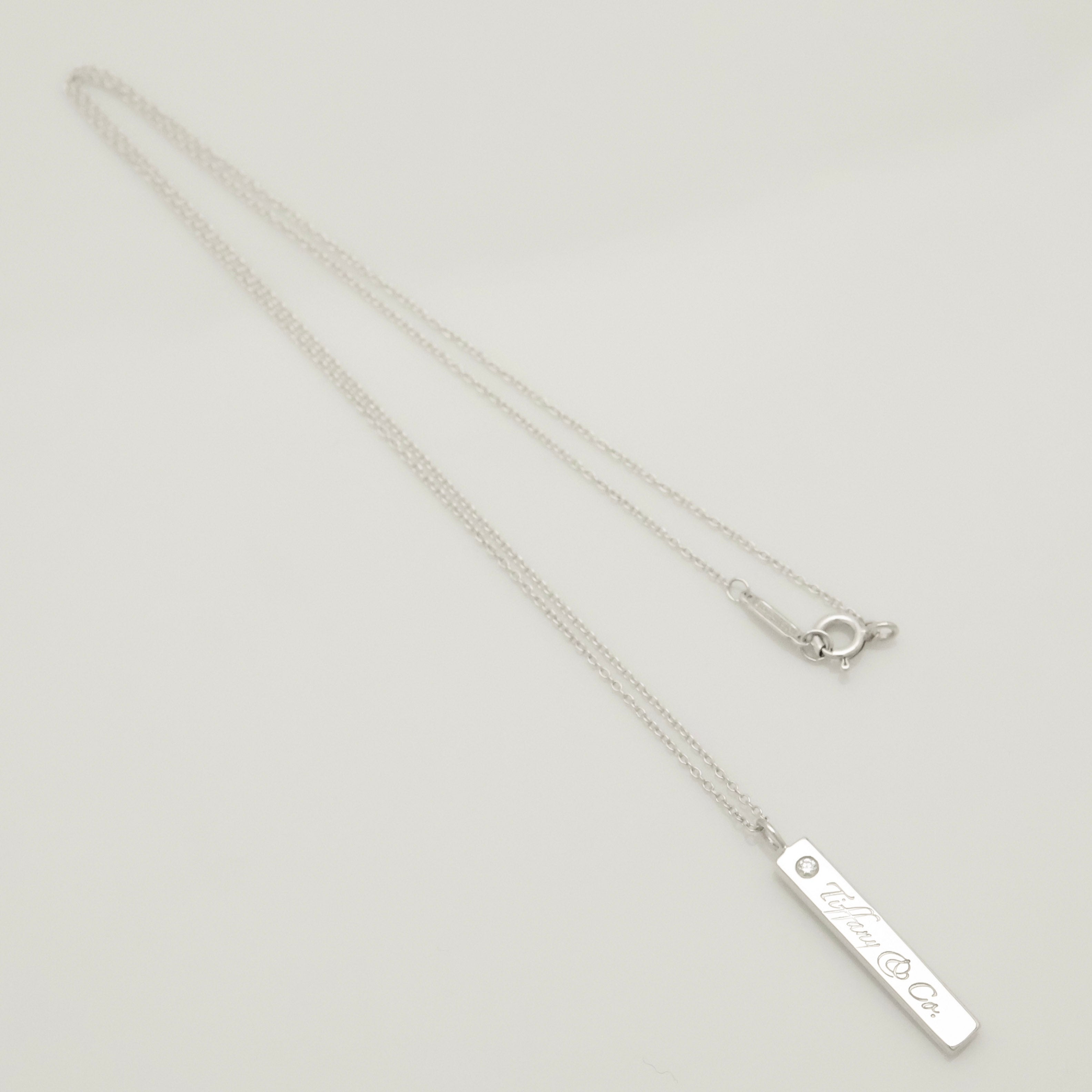 TIFFANY&Co. ノーツ バー 1P ダイヤモンド ネックレス AG925