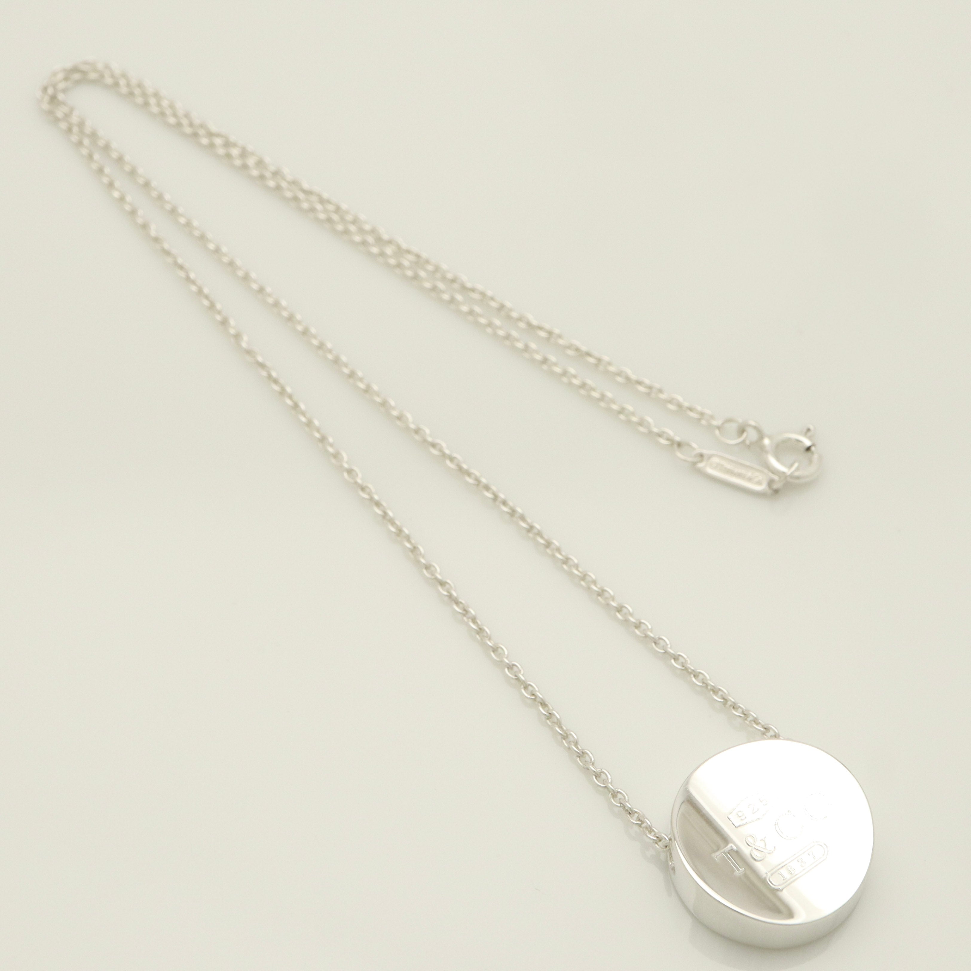 Tiffany & Co. 1837 Concave Circle Necklace Sterling Silver 925