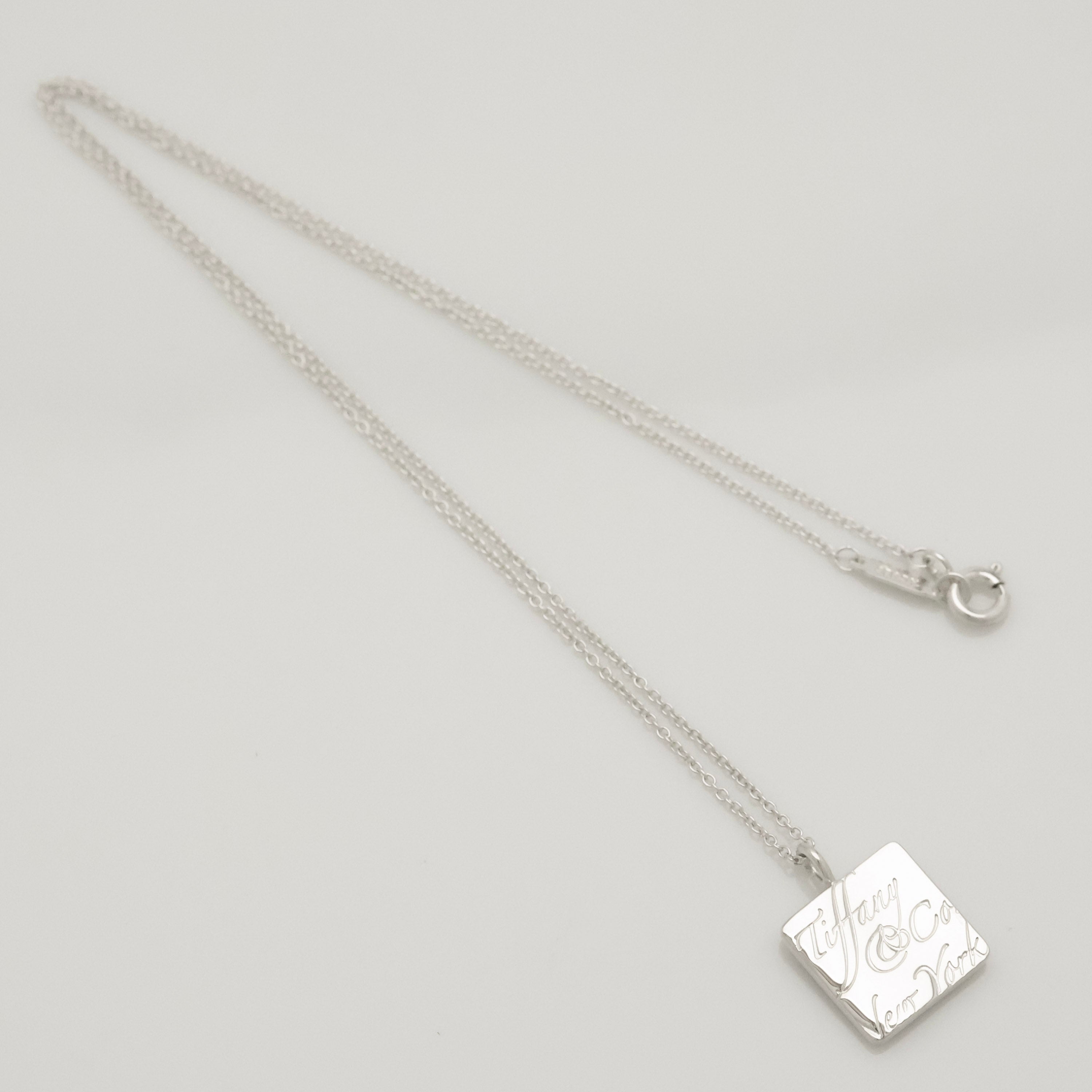 TIFFANY&Co. ノーツ スクエア プレート ネックレス AG925