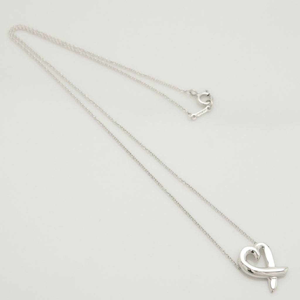 Tiffany & Co. Loving Heart Pendant Necklace Sterling Silver 925 