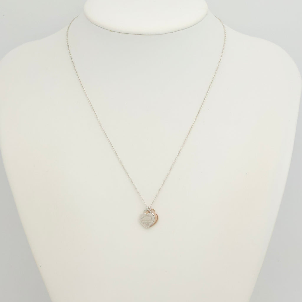 TIFFANY&Co. リターントゥ ティファニー スモール ダブル ハート タグ ルベドメタル ネックレス AG925