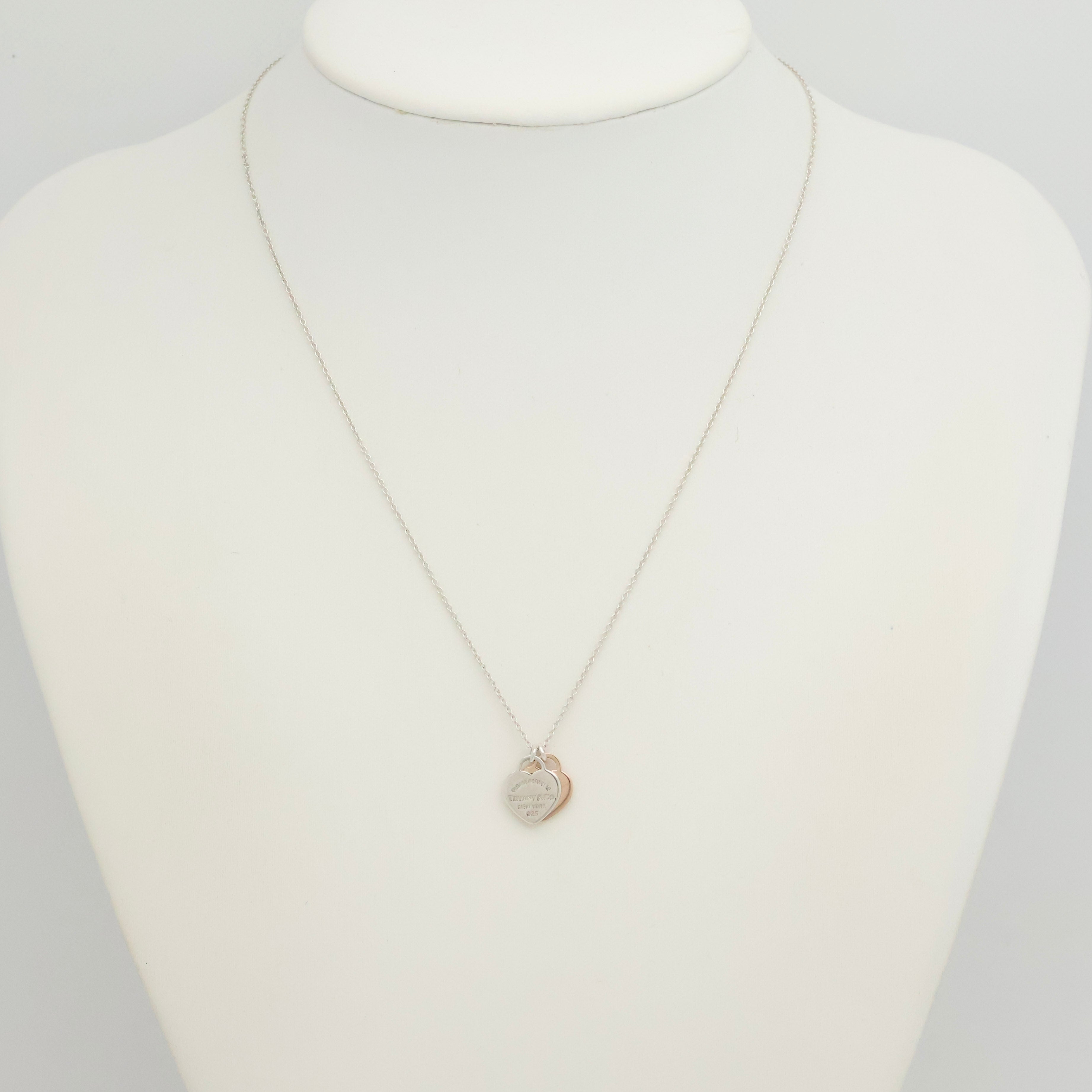 TIFFANY&Co. リターントゥ ティファニー スモール ダブル ハート タグ ルベドメタル ネックレス AG925