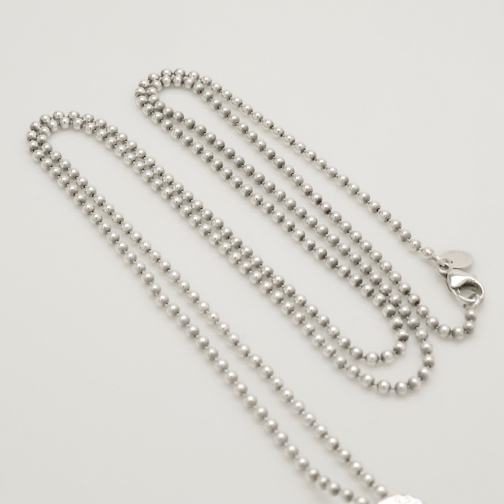 TIFFANY&Co.リターントゥ ティファニー オーバル タグ ボール チェーン ネックレス AG925