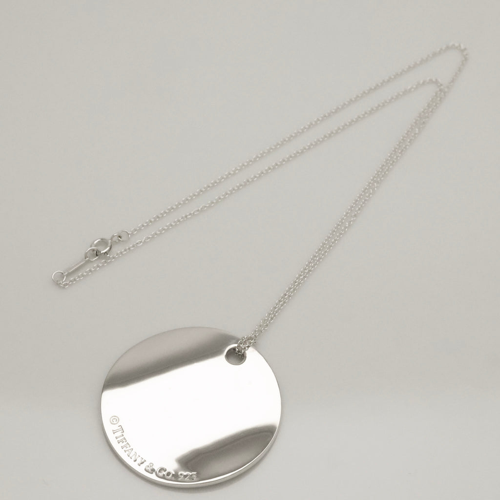 Tiffany & Co. Notes New York Large Wavy Round Circle Necklace Sterling Silver 925