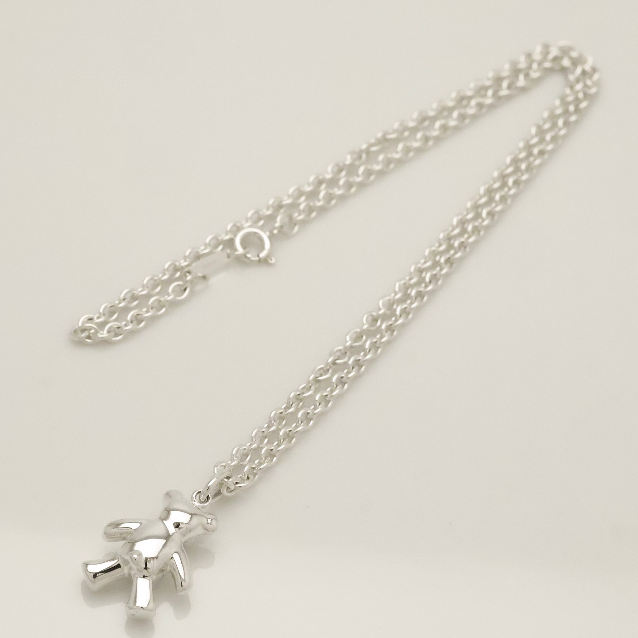 Tiffany & Co. Teddy Bear Pendant Necklace Sterling Silver 925 